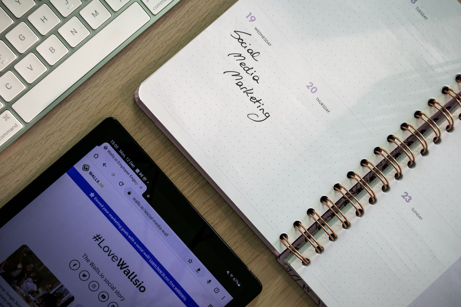A calendar marking months of SEO work