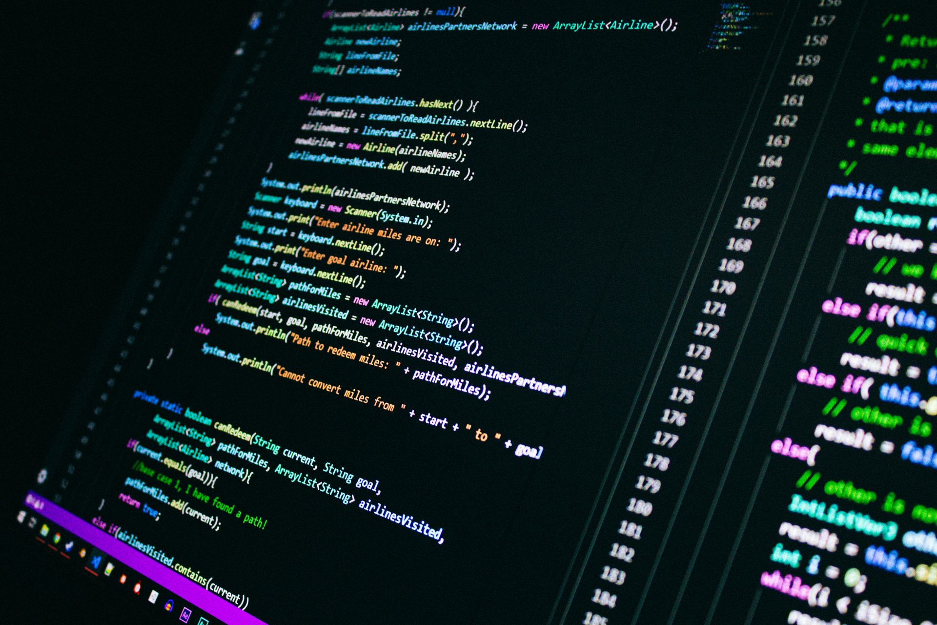 A terminal running a script