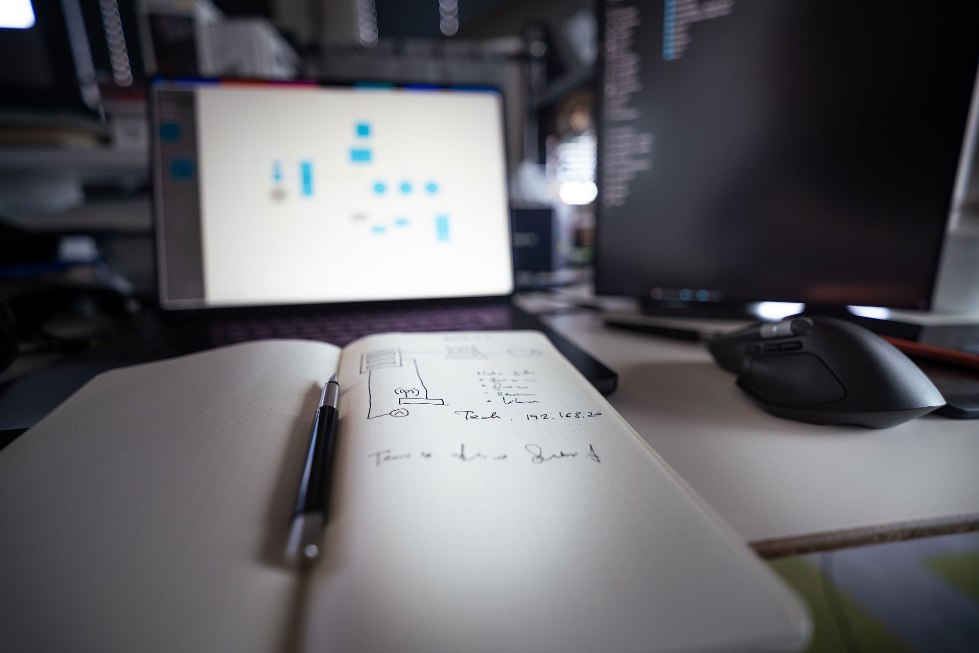 A developer taking notes