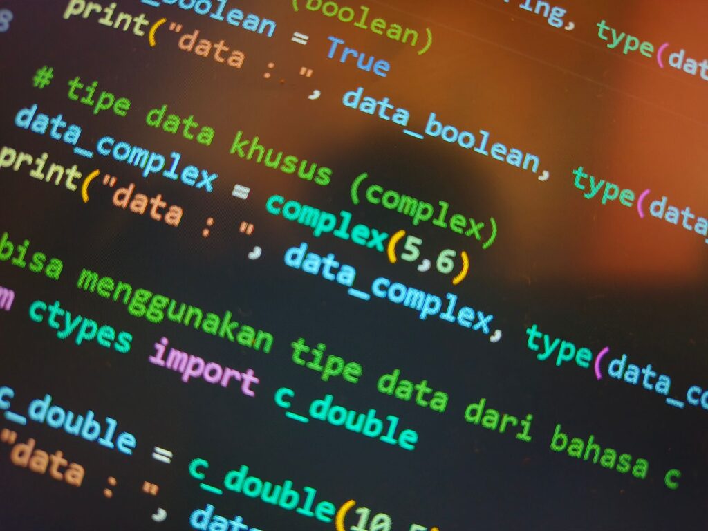JSON code in an editor on a screen