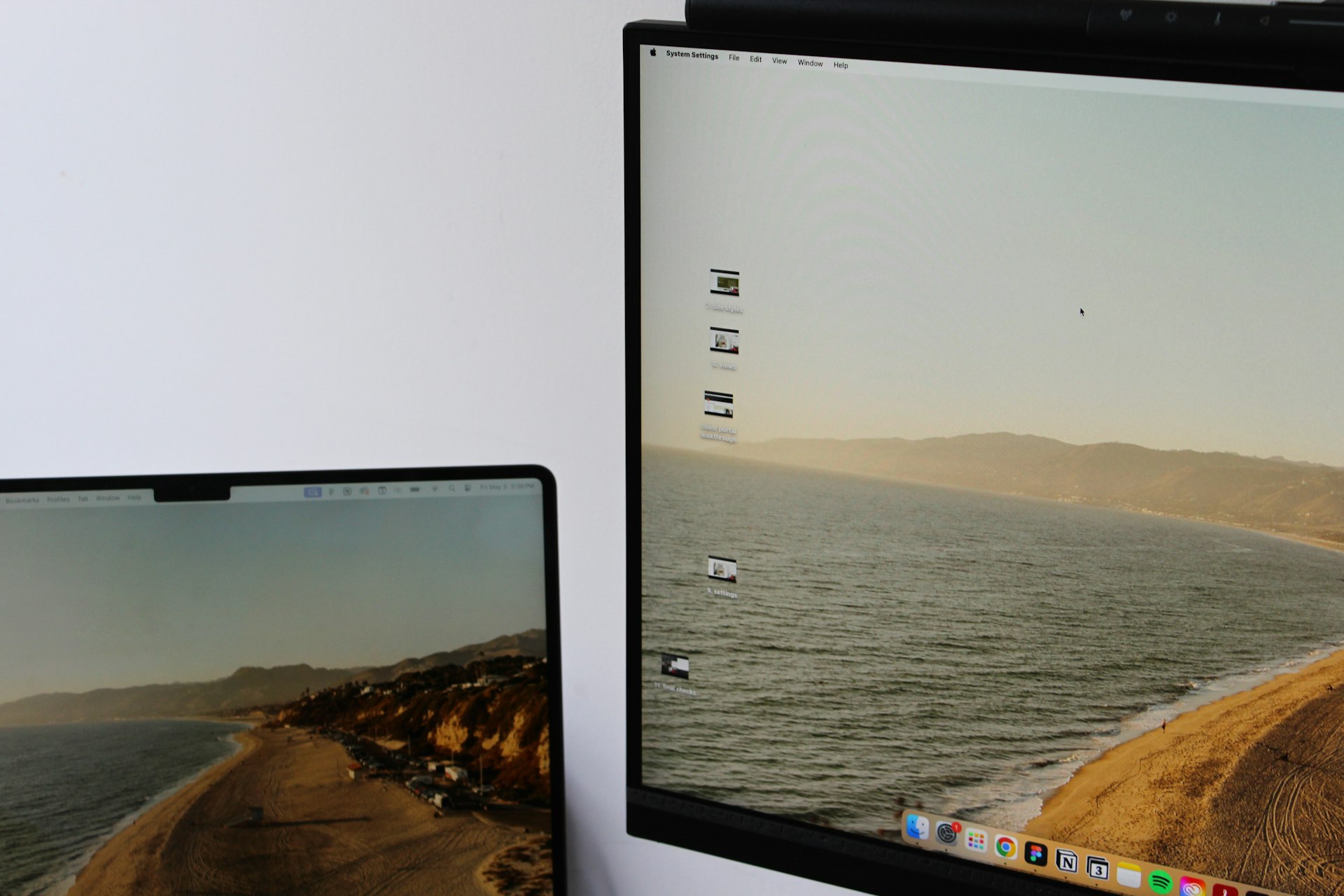 Two screens comparing copied and original content