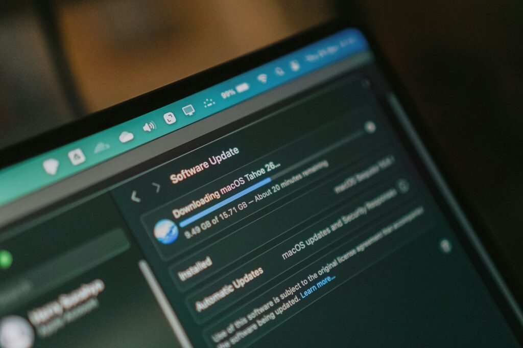 A search status dashboard listing incidents on a laptop
