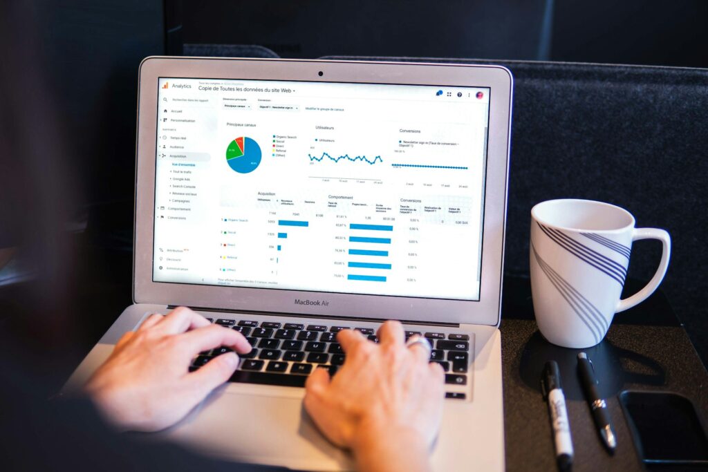 An interest-over-time chart on a laptop