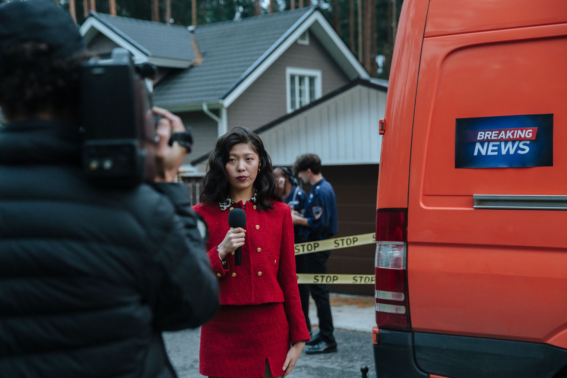 A reporter interviewing a source by video call