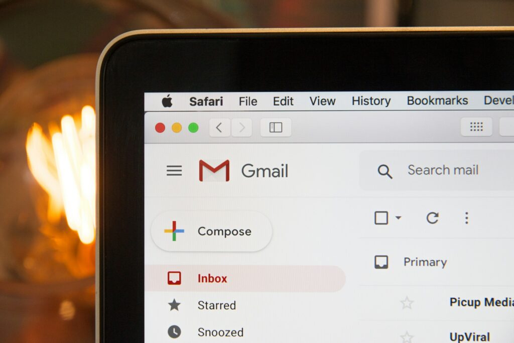 A journalist query email in an inbox on a laptop