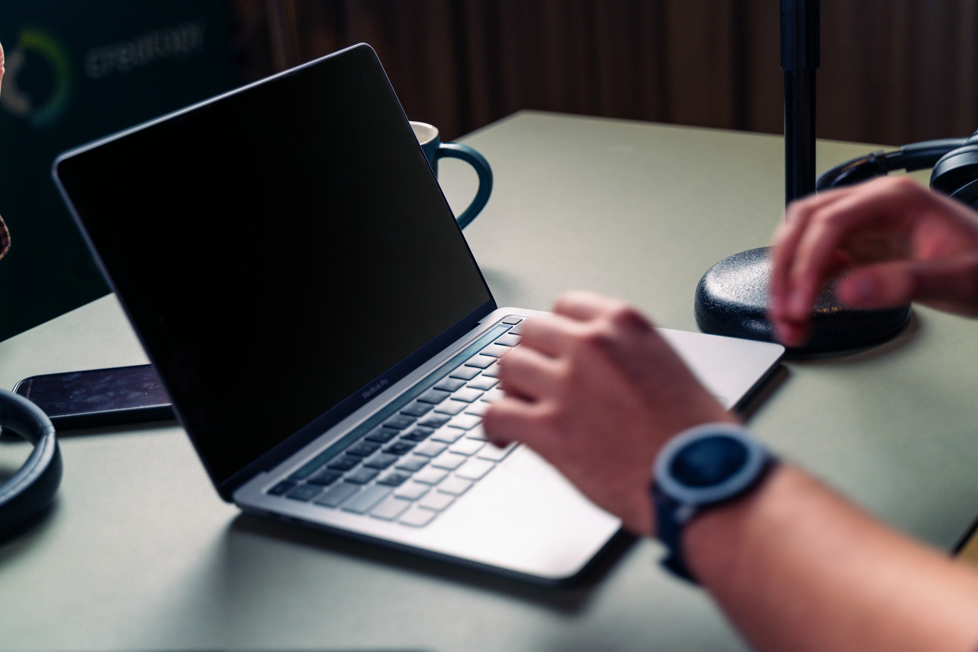 A person browsing a website on a laptop