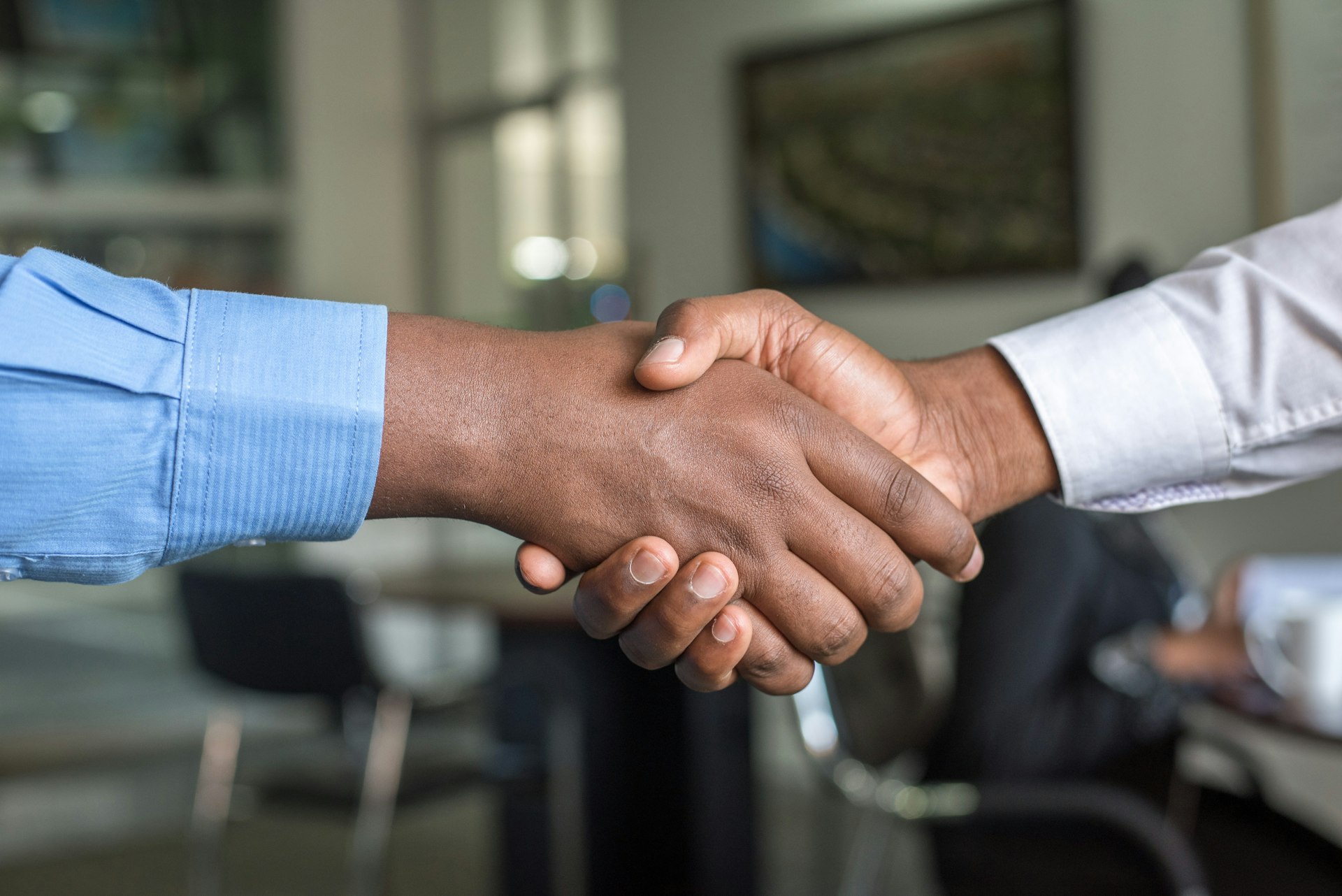 A business handshake