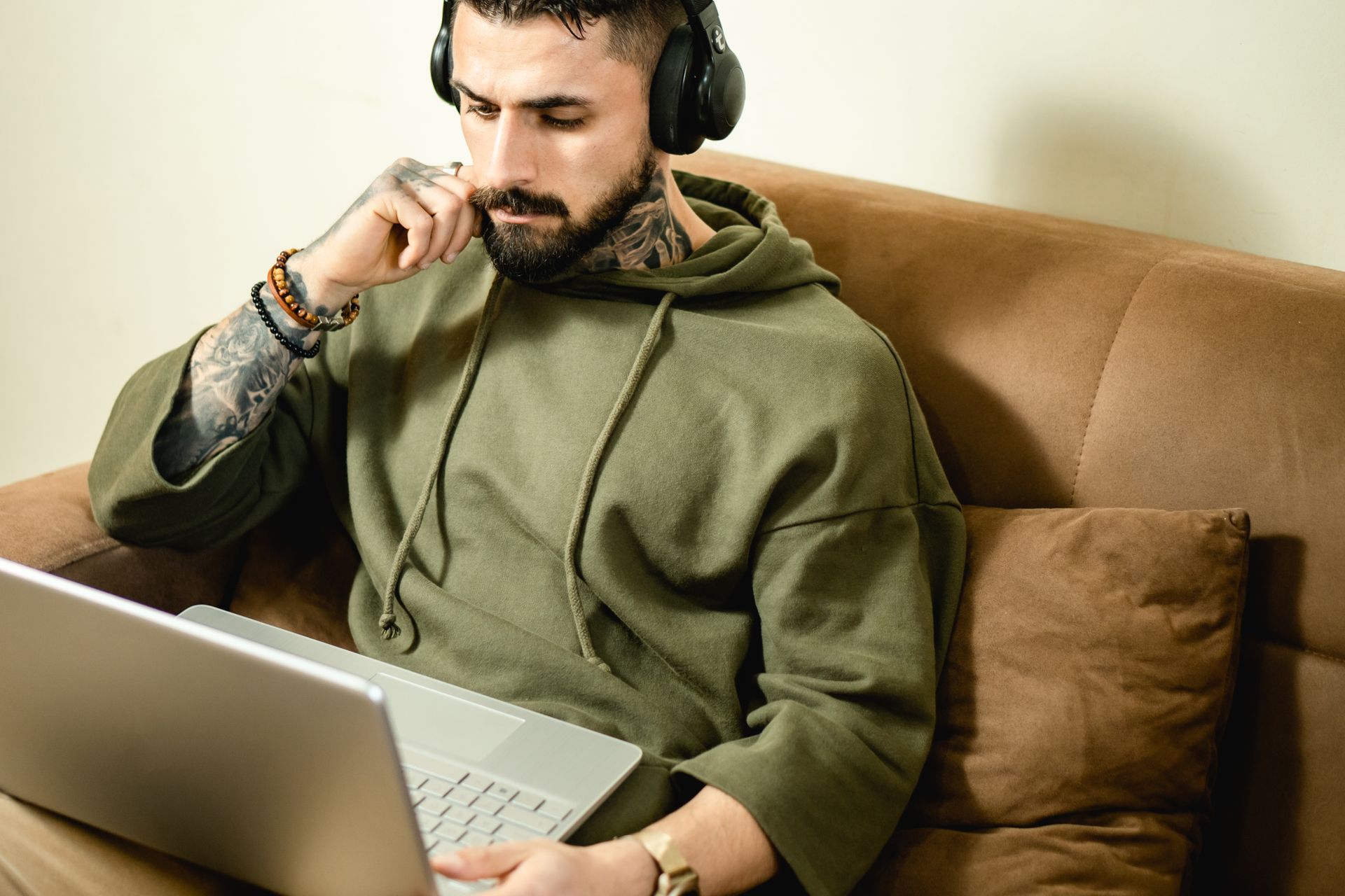 A freelancer working at home