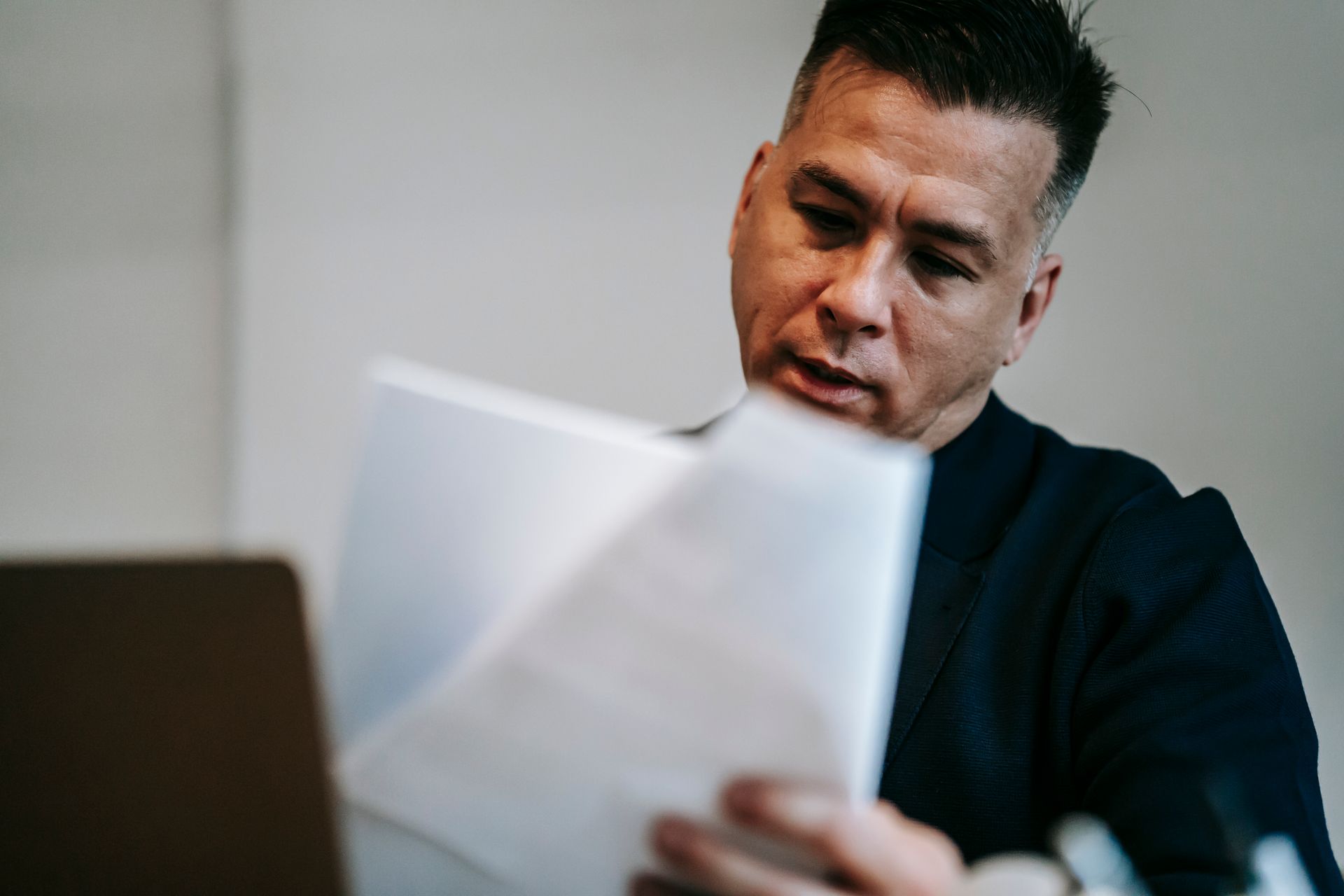 A business owner reviewing a proposal