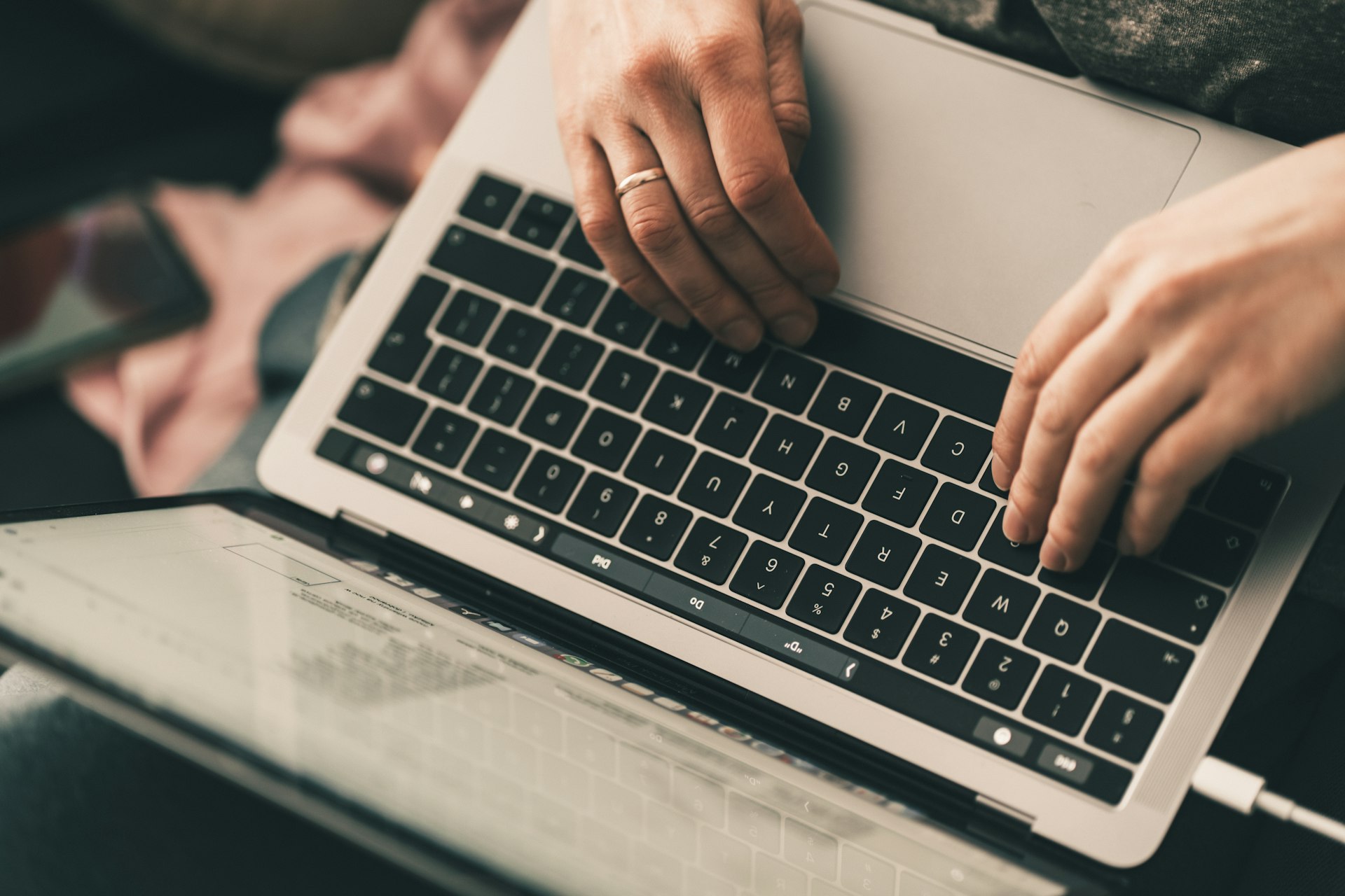 Search results on a laptop
