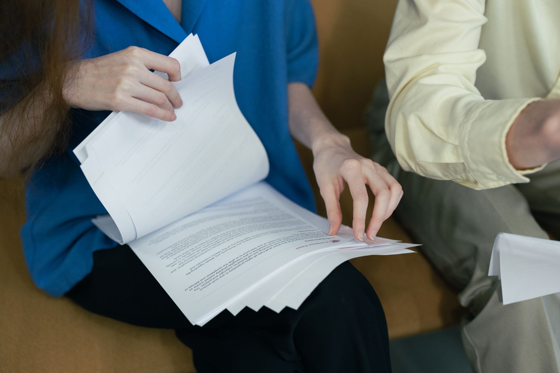 A translation team reviewing pages