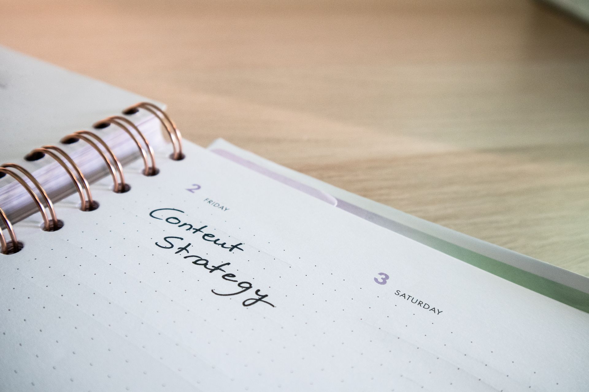 A content calendar