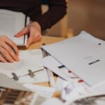 Original research notes on a desk