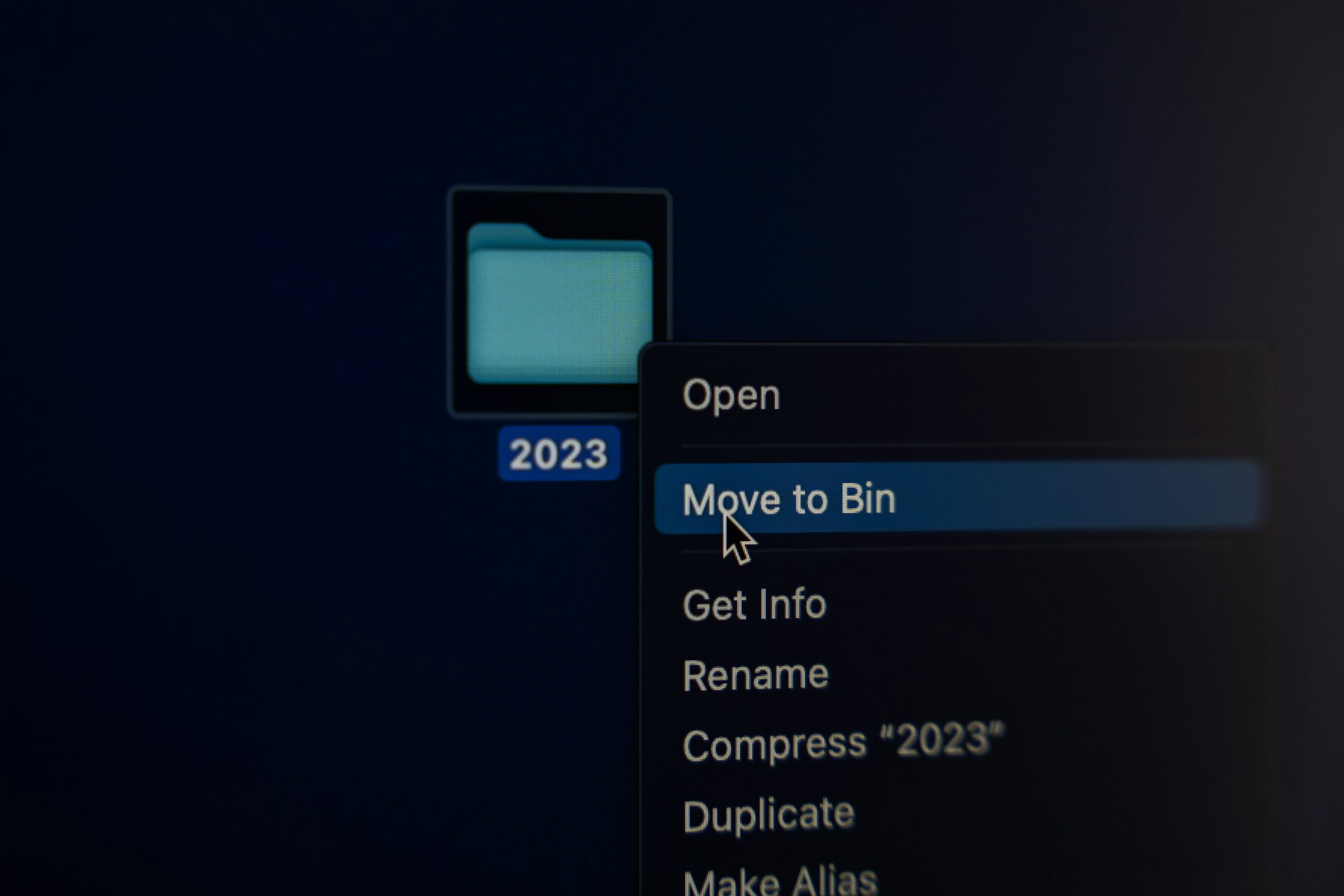A dropdown menu opening after a click