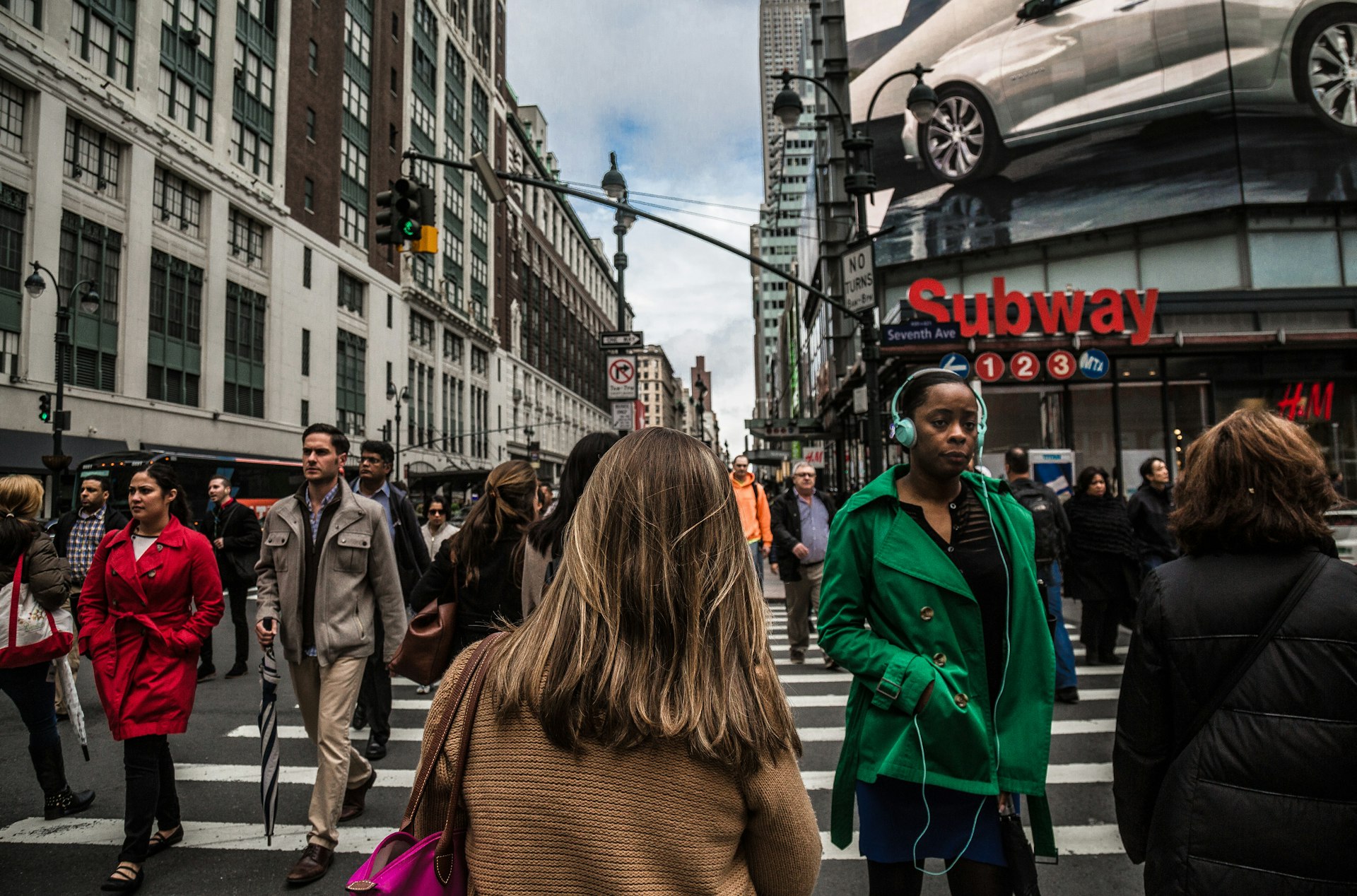 People in a busy city