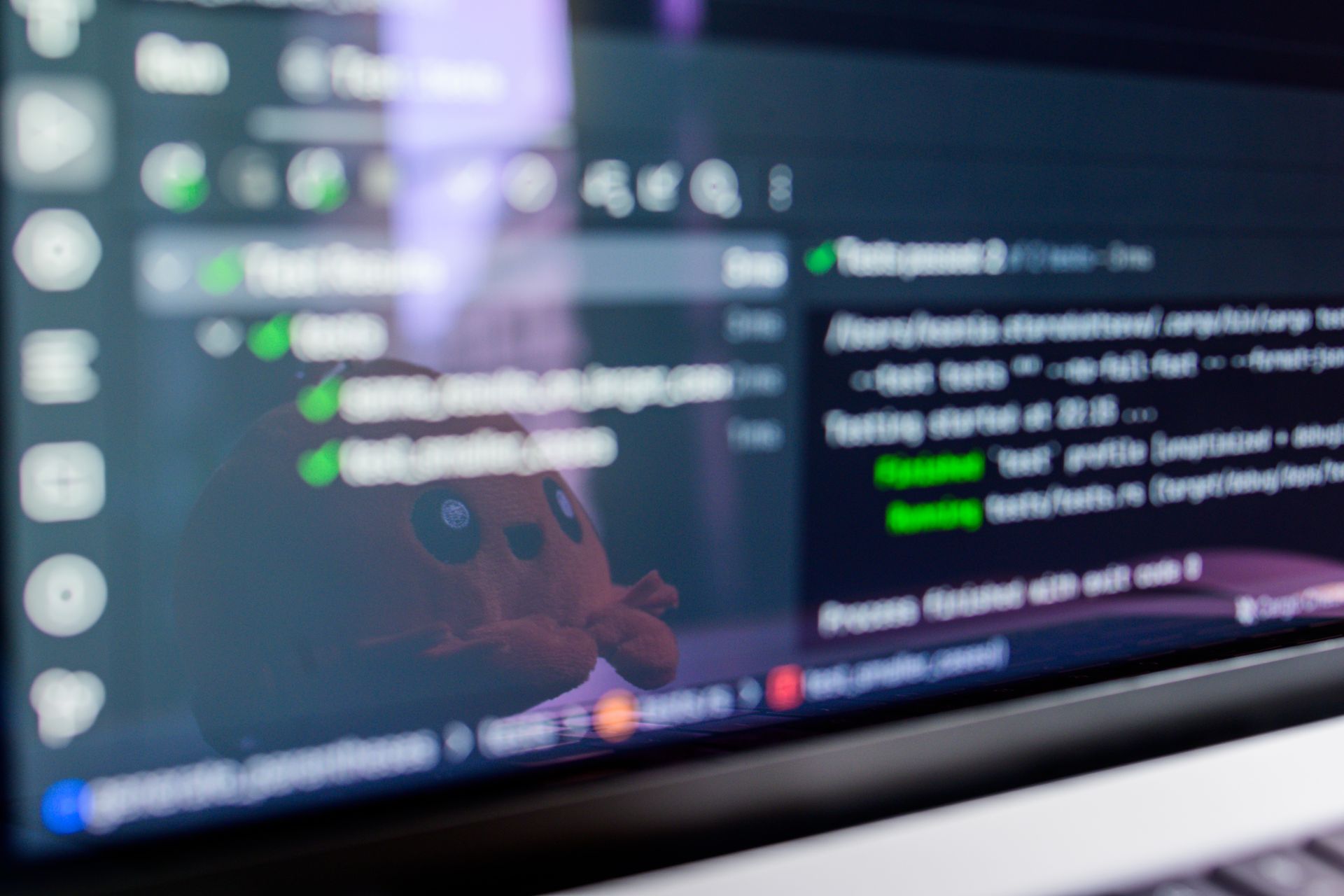 A code on laptop screen close-up
