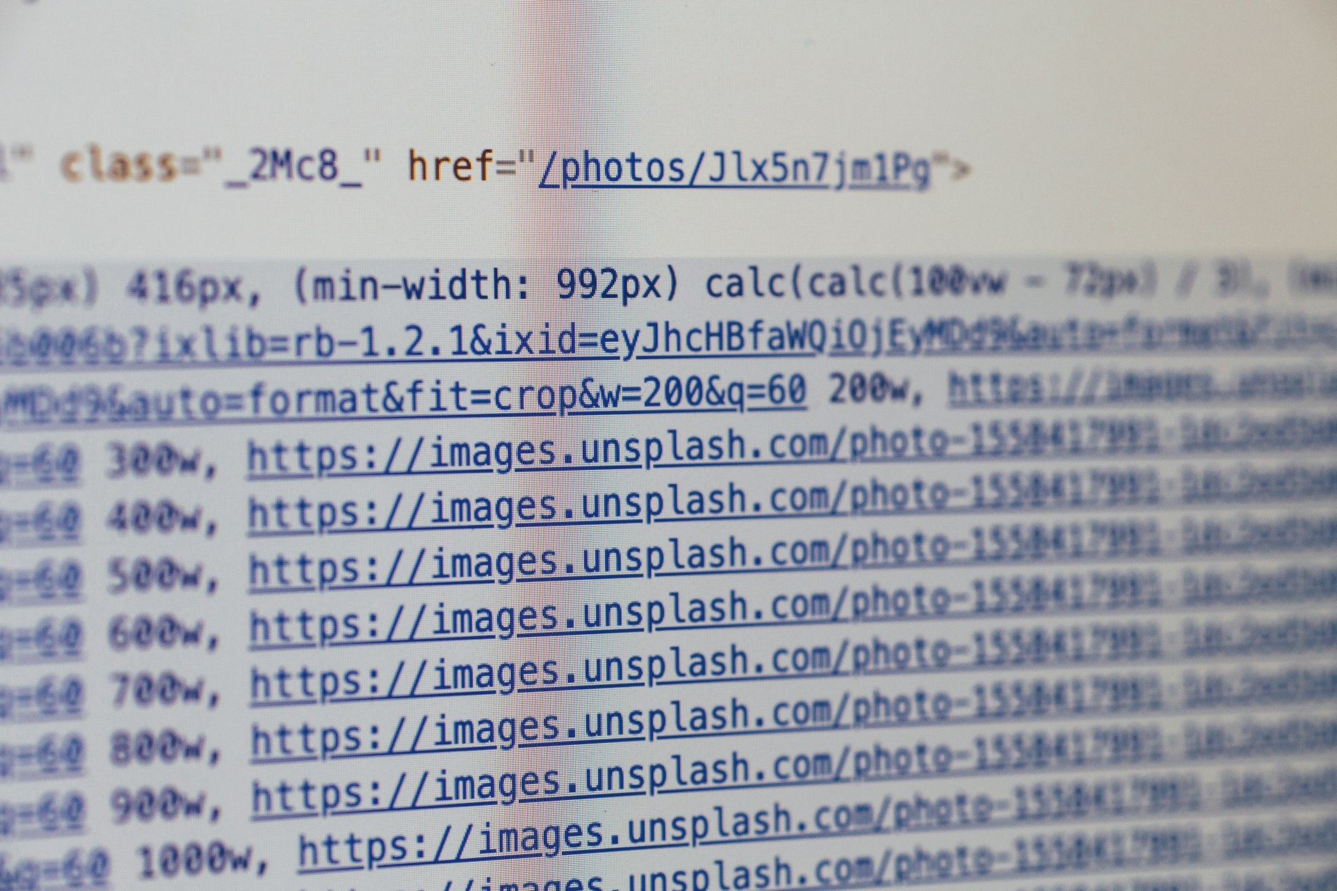 A spreadsheet mapping keywords to URLs