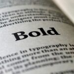 Keywords highlighted in printed text