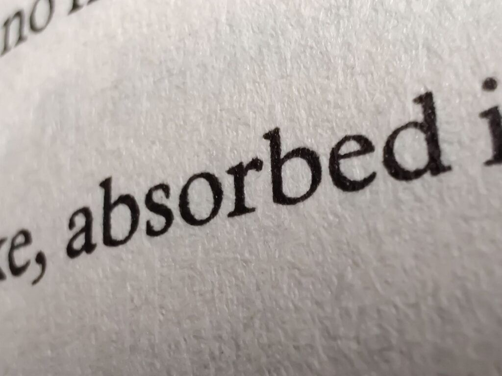 Repeated words on a printed page