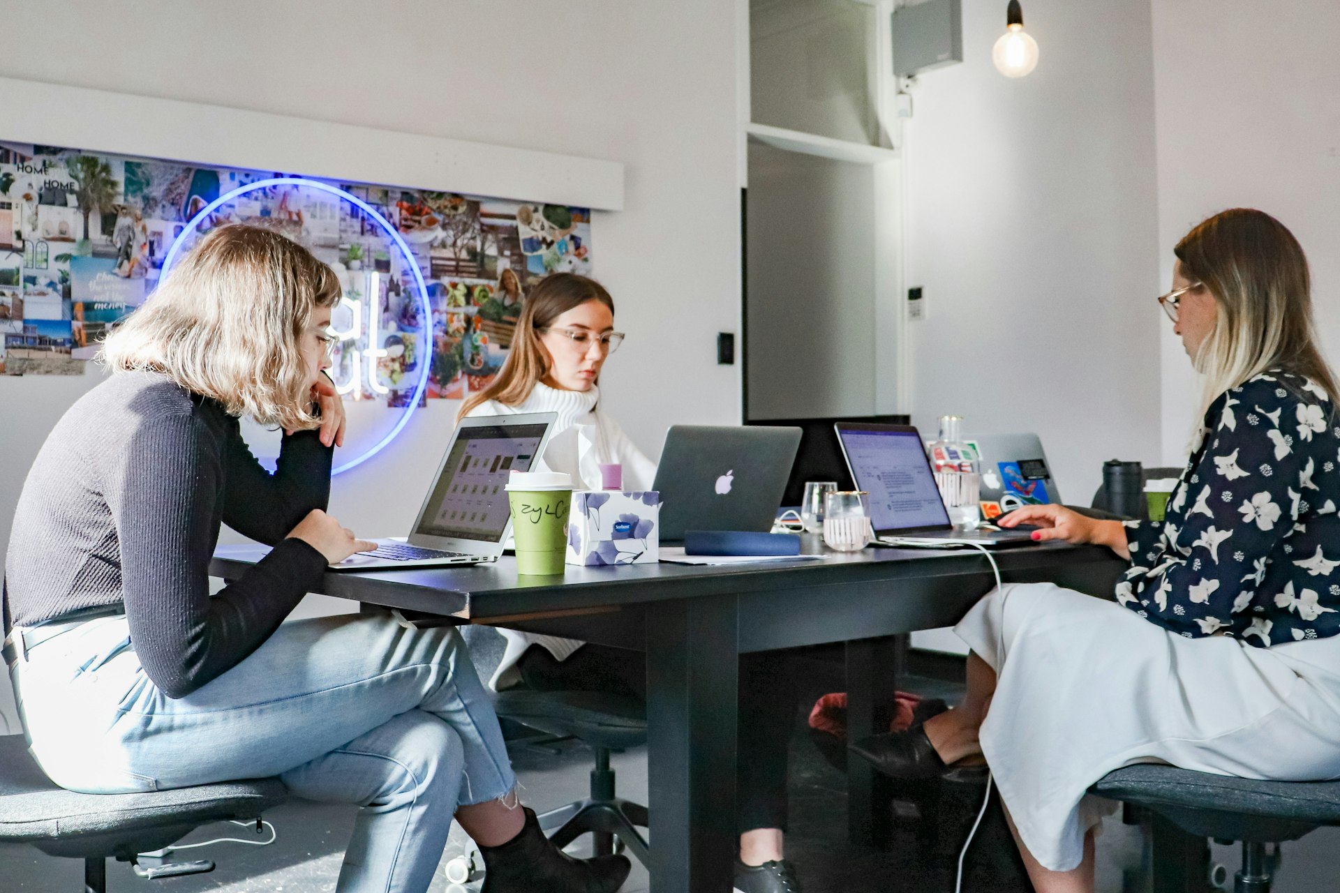 A brand team reviewing its profile