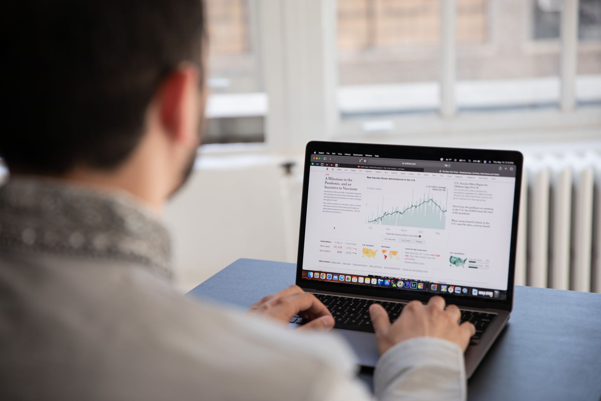 A marketer at a laptop