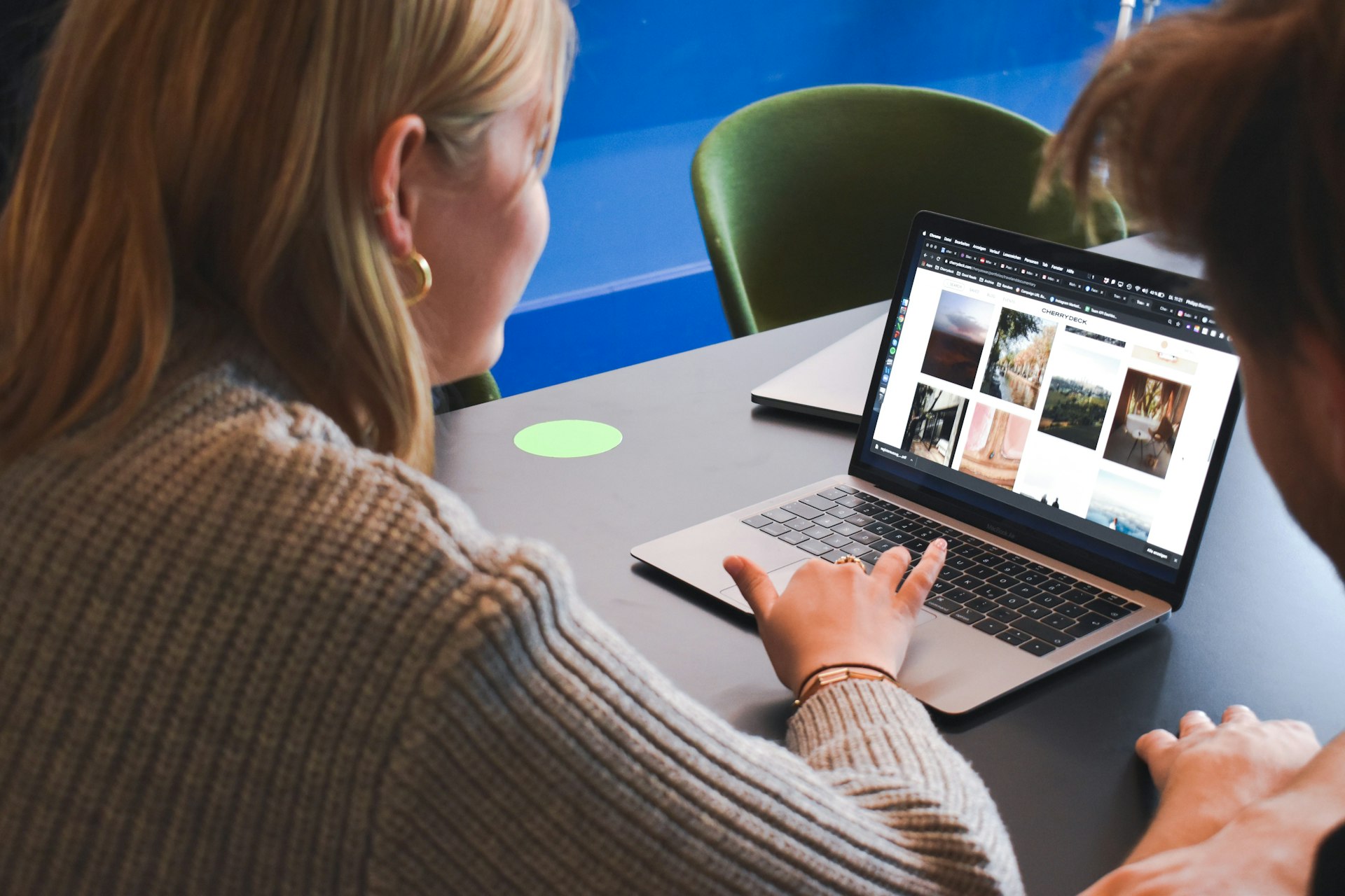 A team reviewing a website