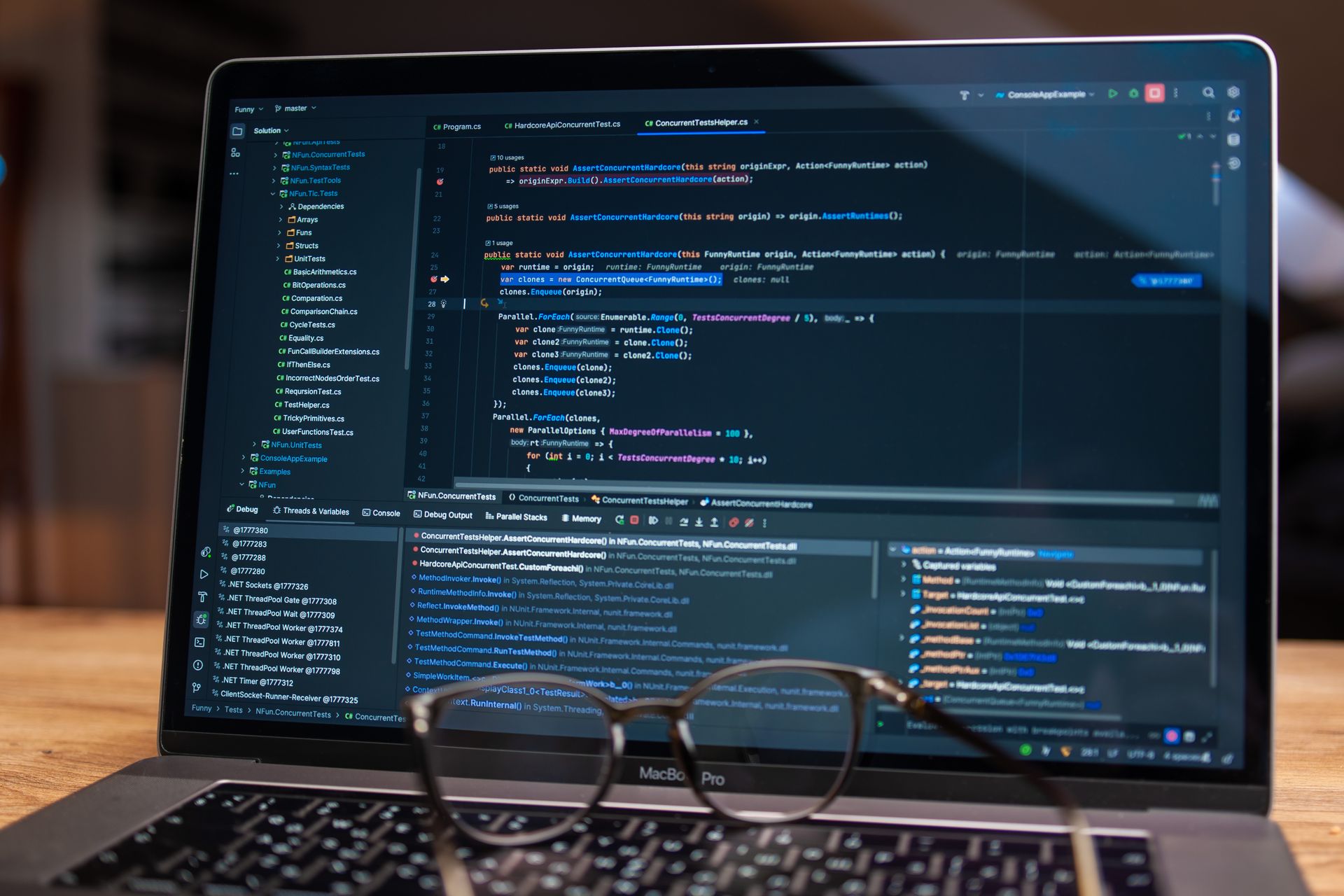 A developer testing page speed
