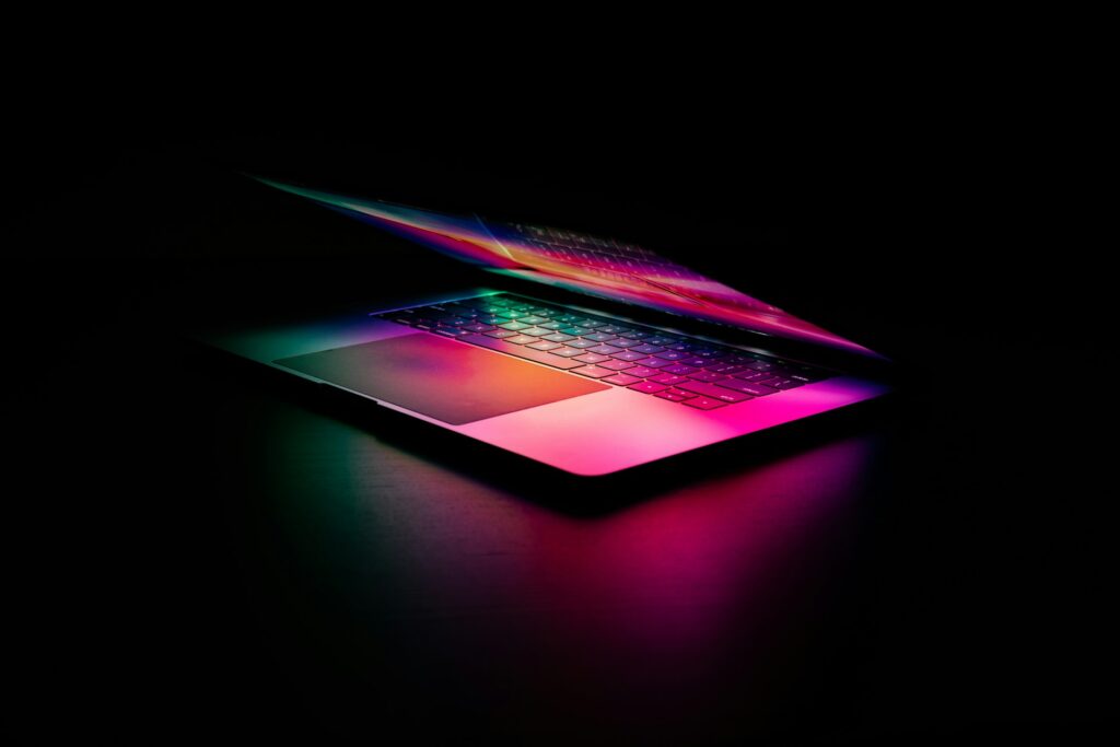 A large hero image loading on a laptop