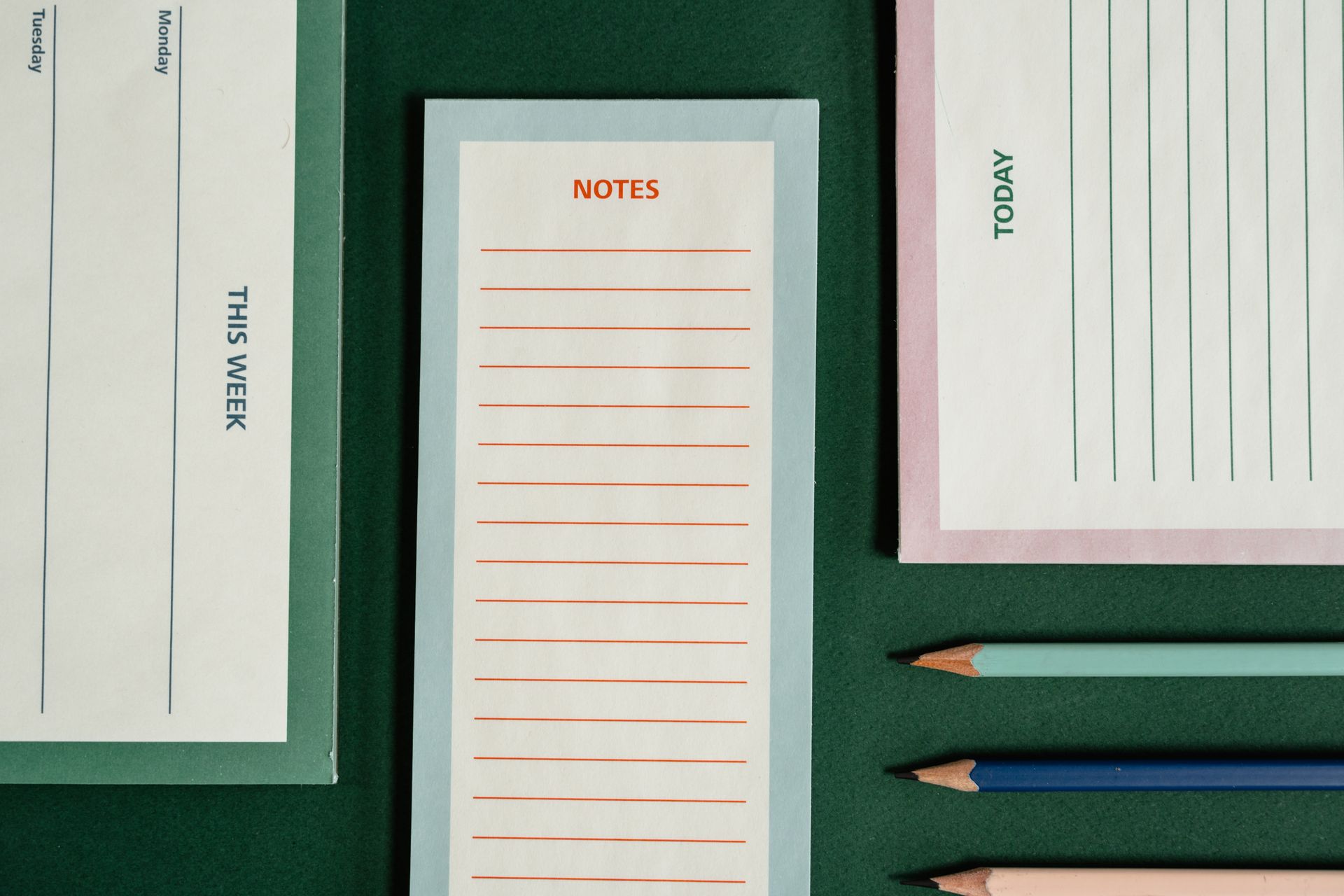 Subject line options on a notepad