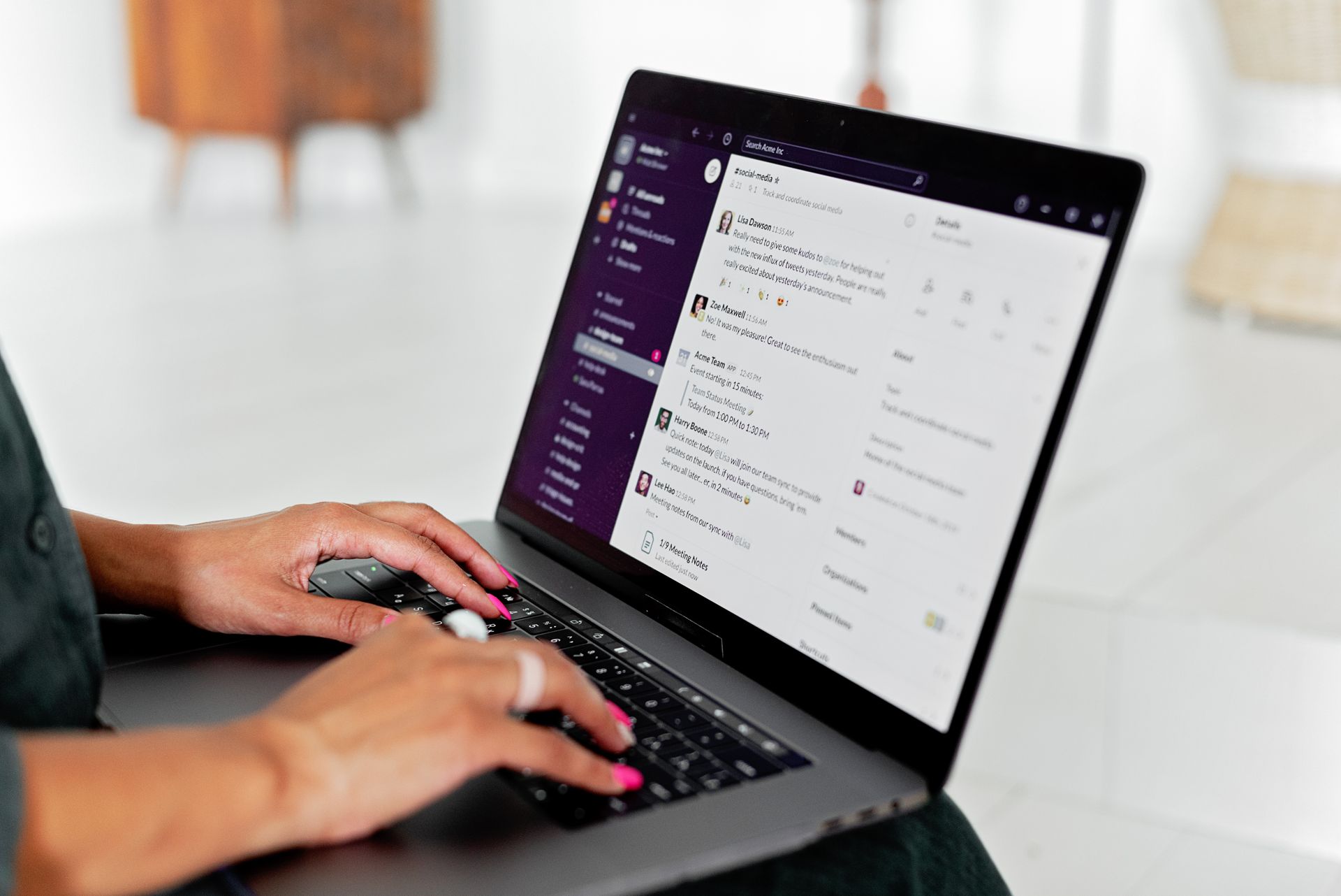 An approval email open in an inbox on a laptop