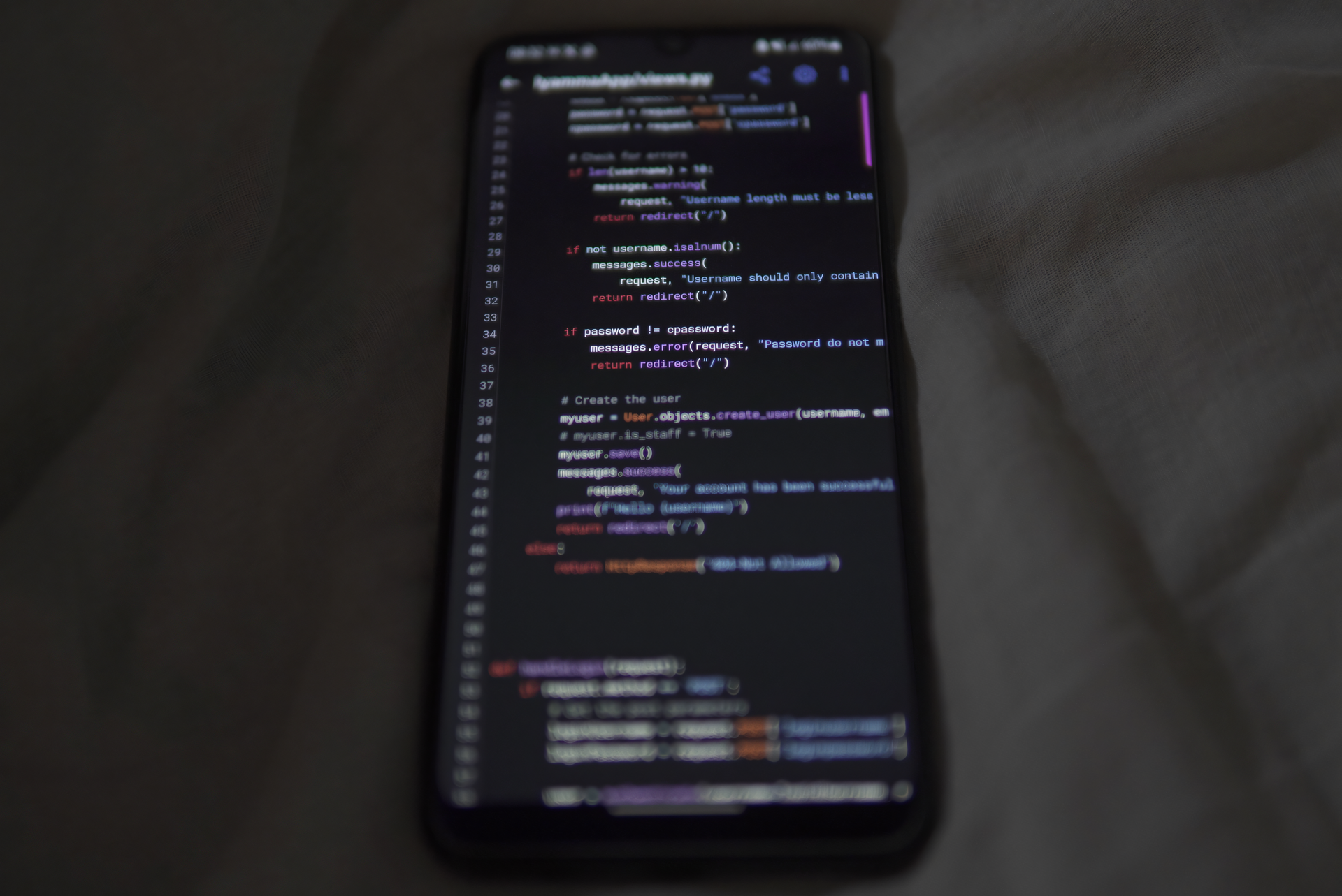 Structured data in a mobile page's source