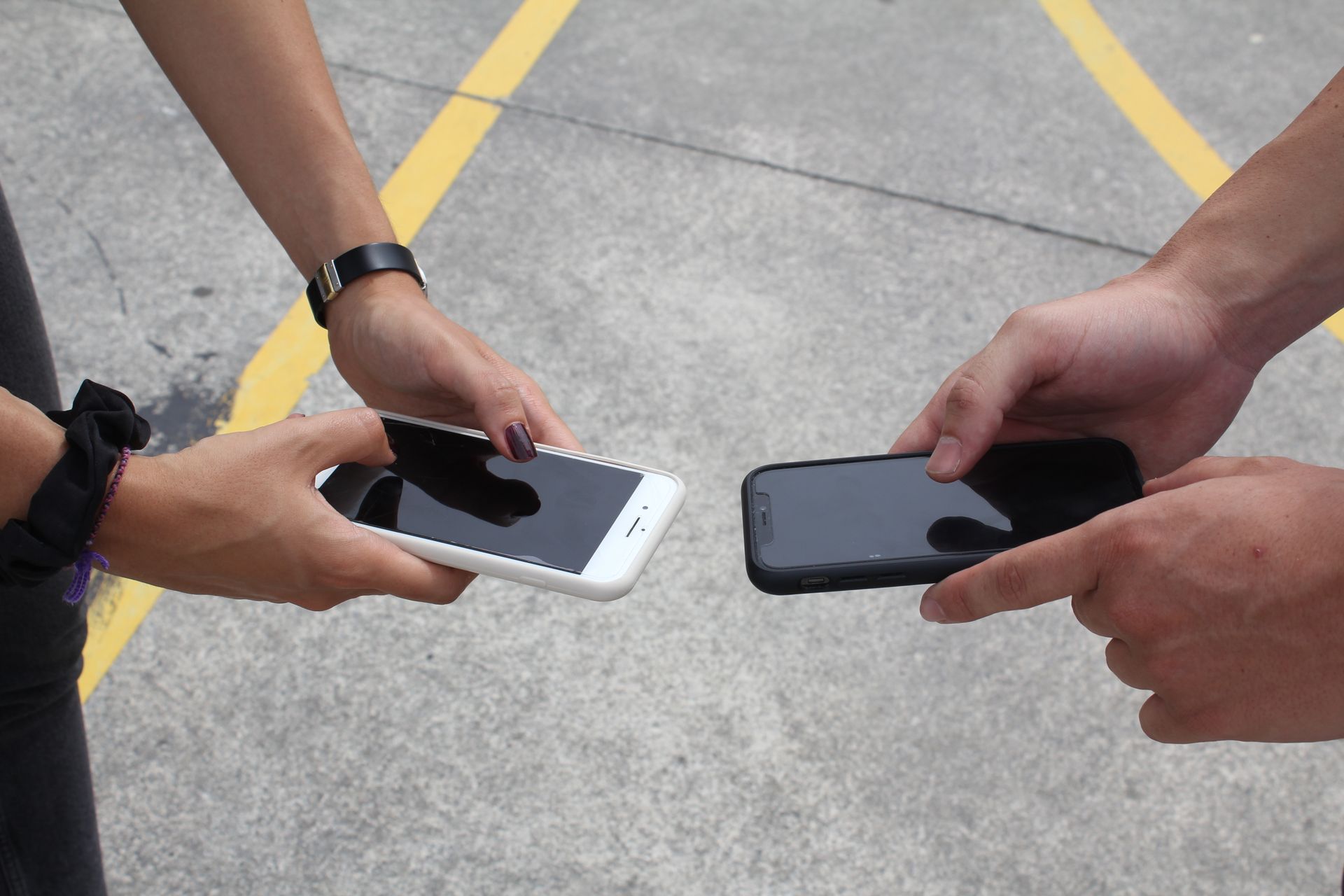 A person sharing link on phone