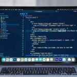 A developer coding a web app