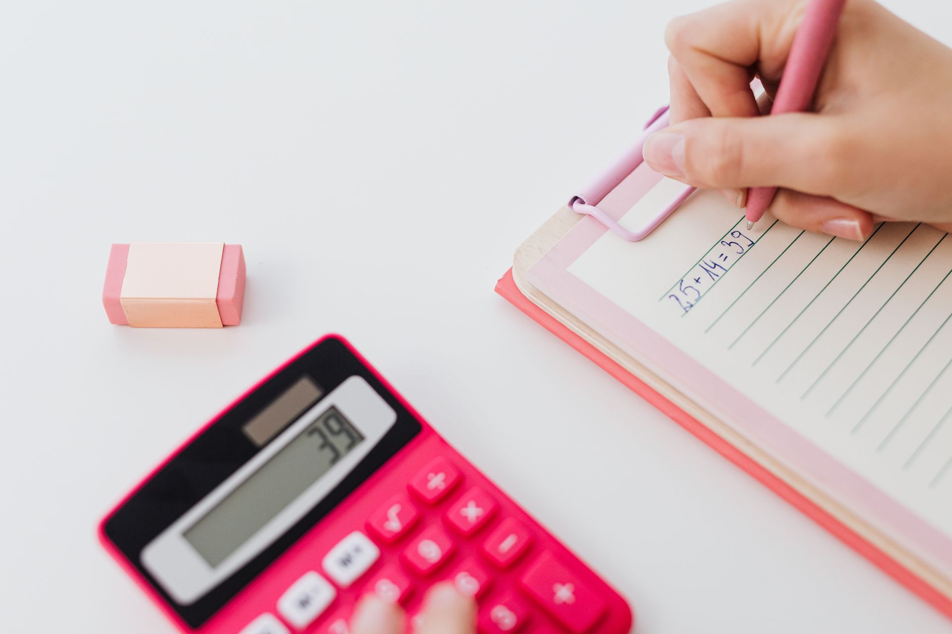 A calculator beside traffic figures