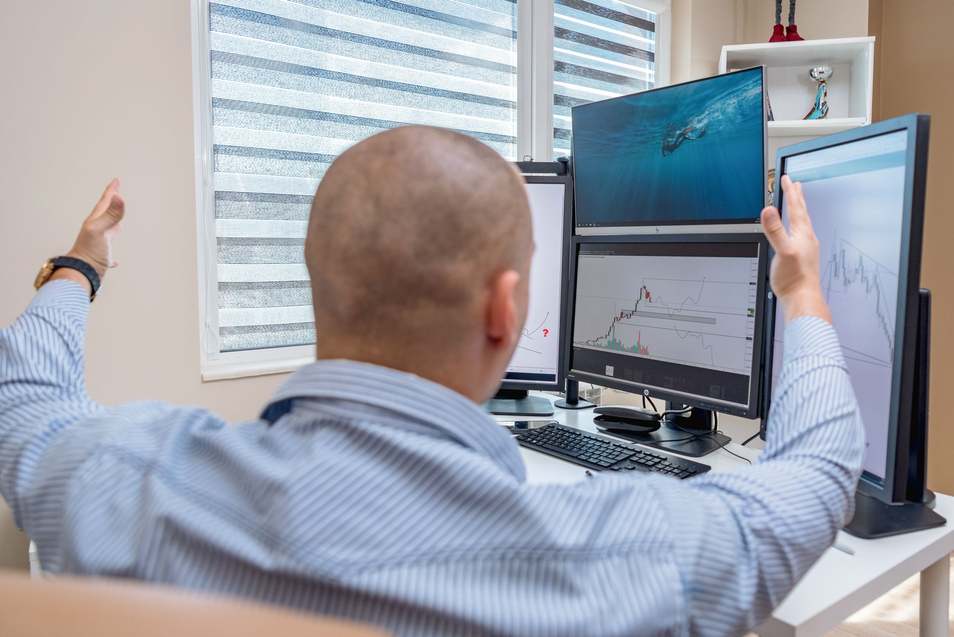 An analyst at a monitor