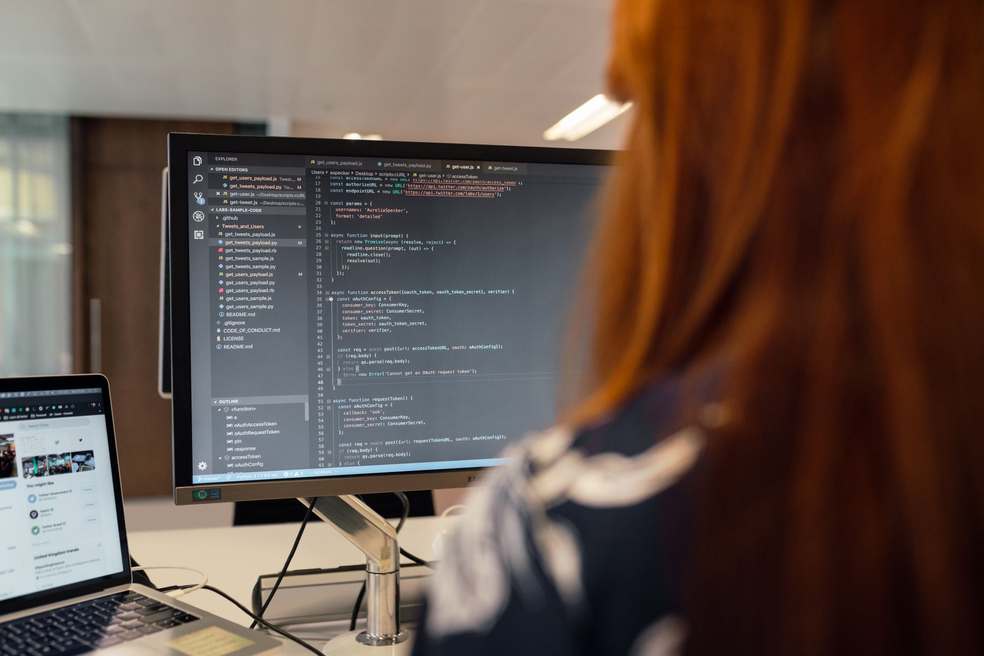 A developer optimising front-end code