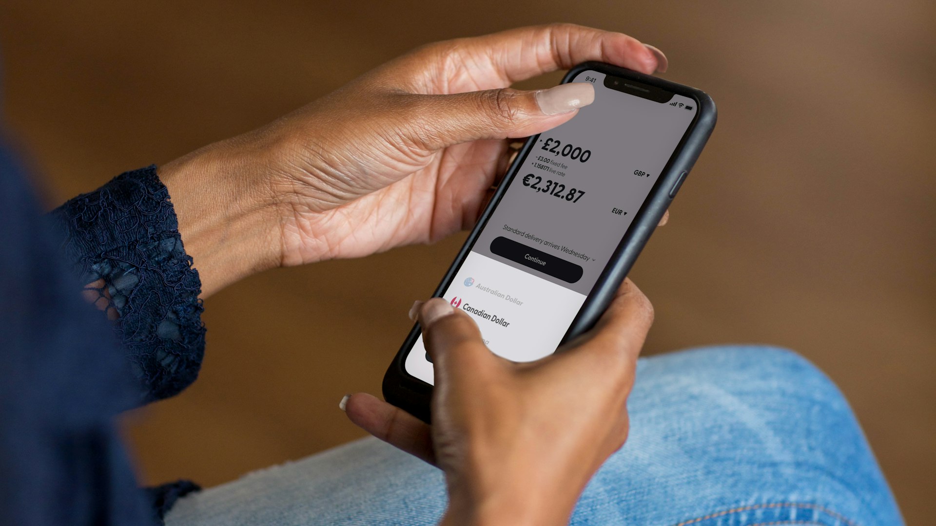 A phone loading a website