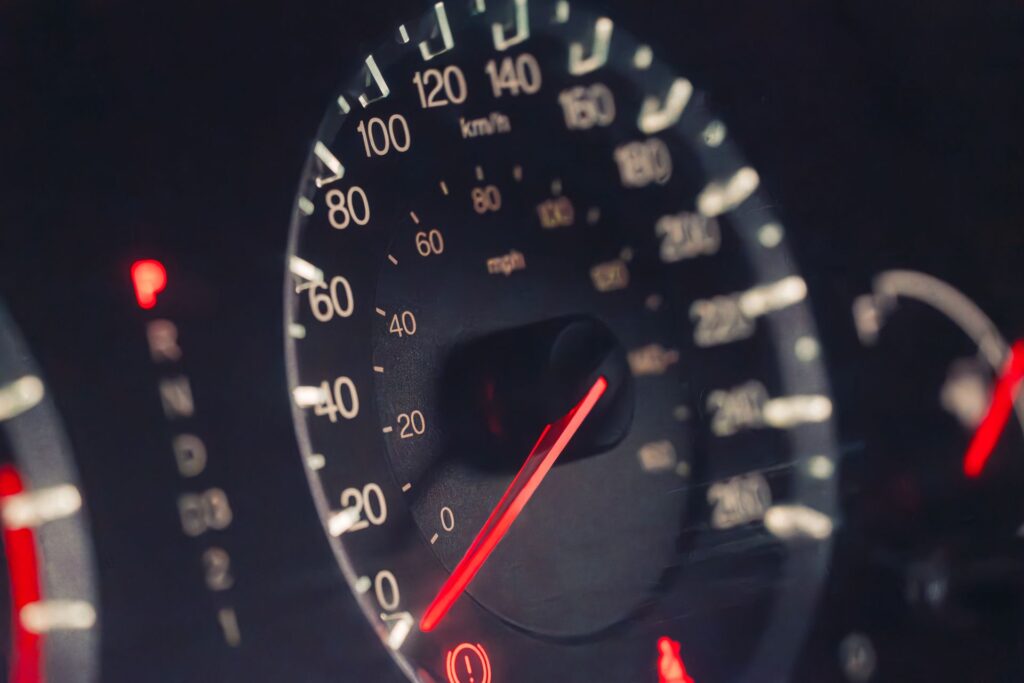 A speedometer close-up