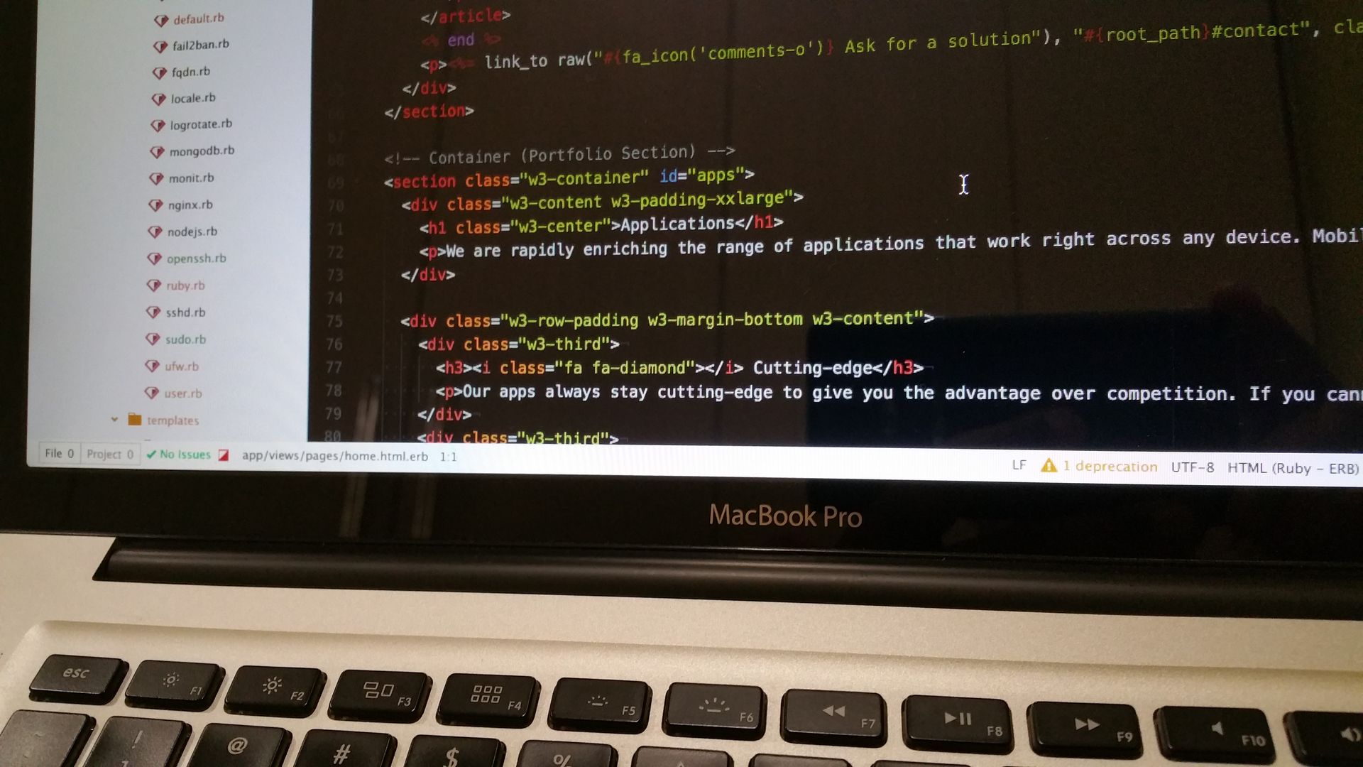A jump-links section on a web page