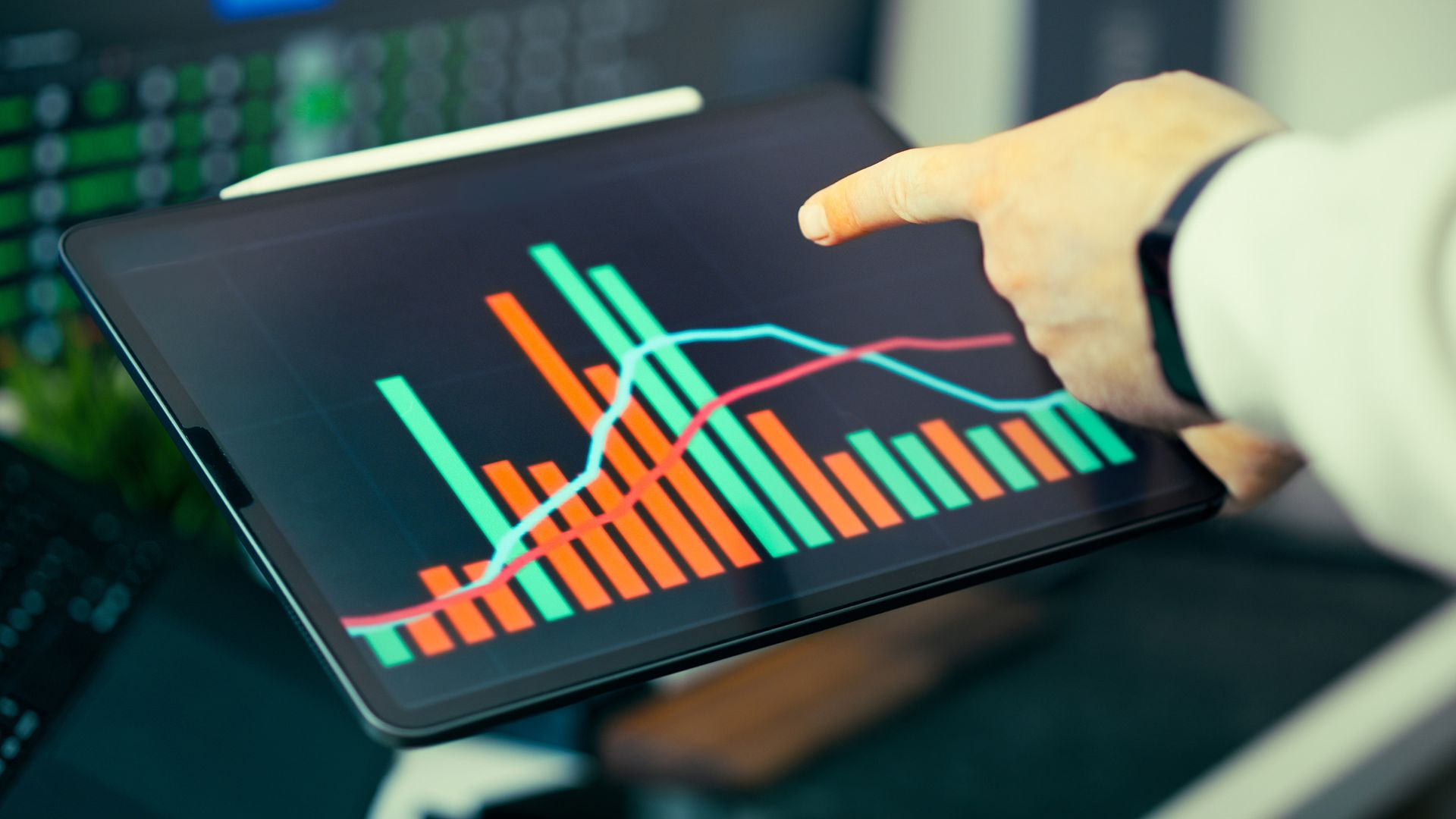 An analytics dashboard on a tablet