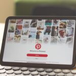 Pinterest boards on a laptop screen
