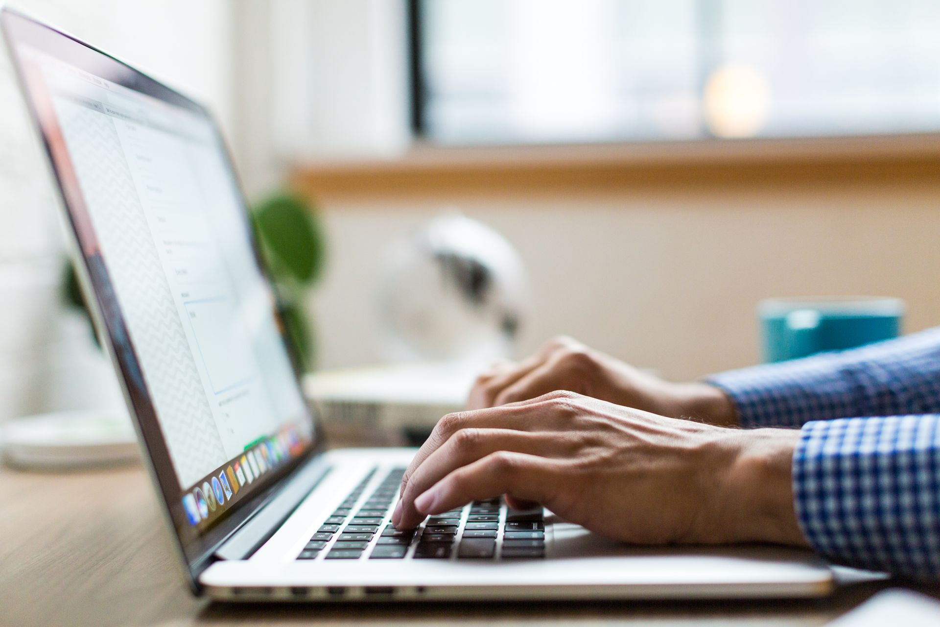 An email on a laptop