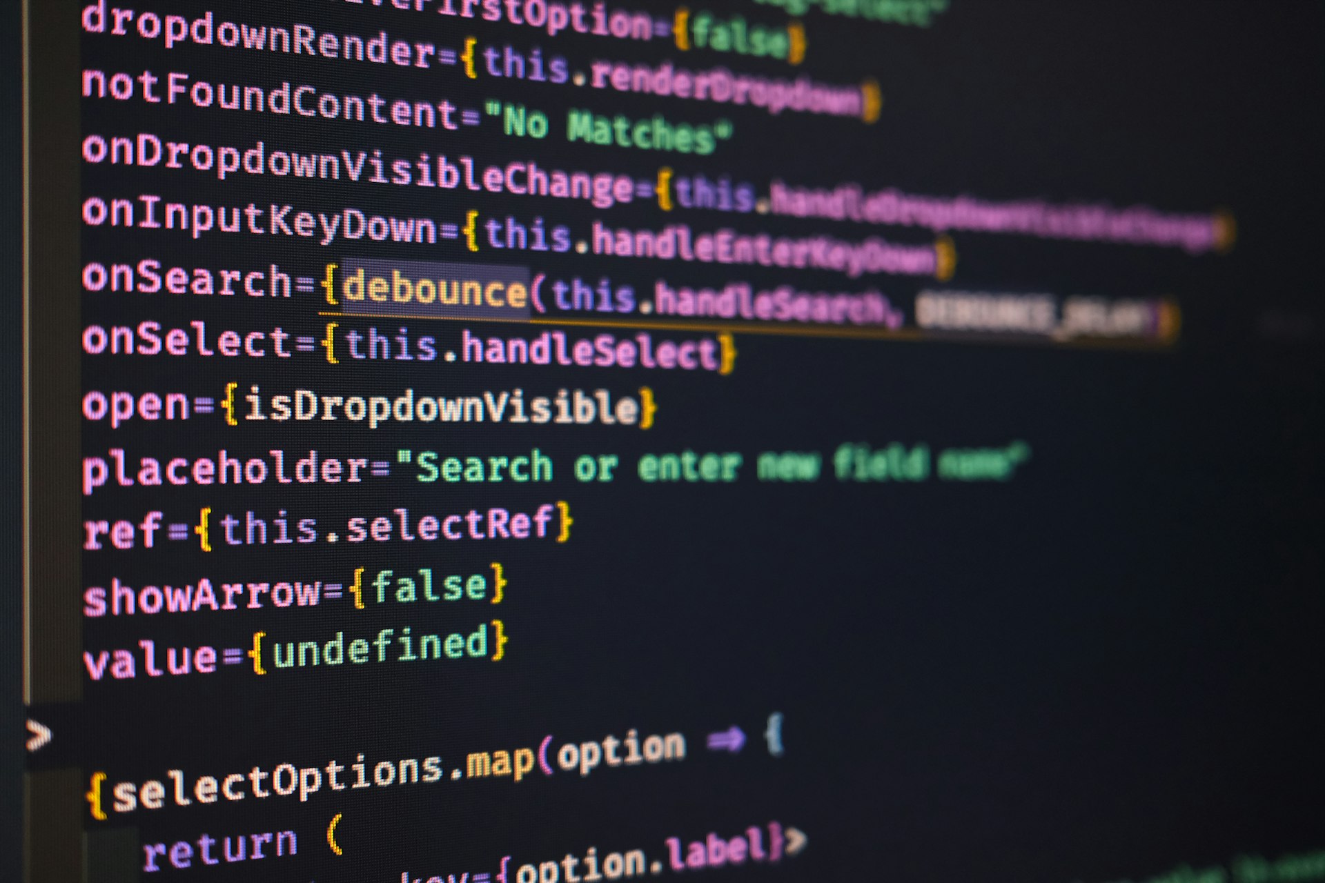 Product markup code in an editor