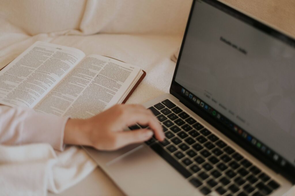 An online product page on a laptop