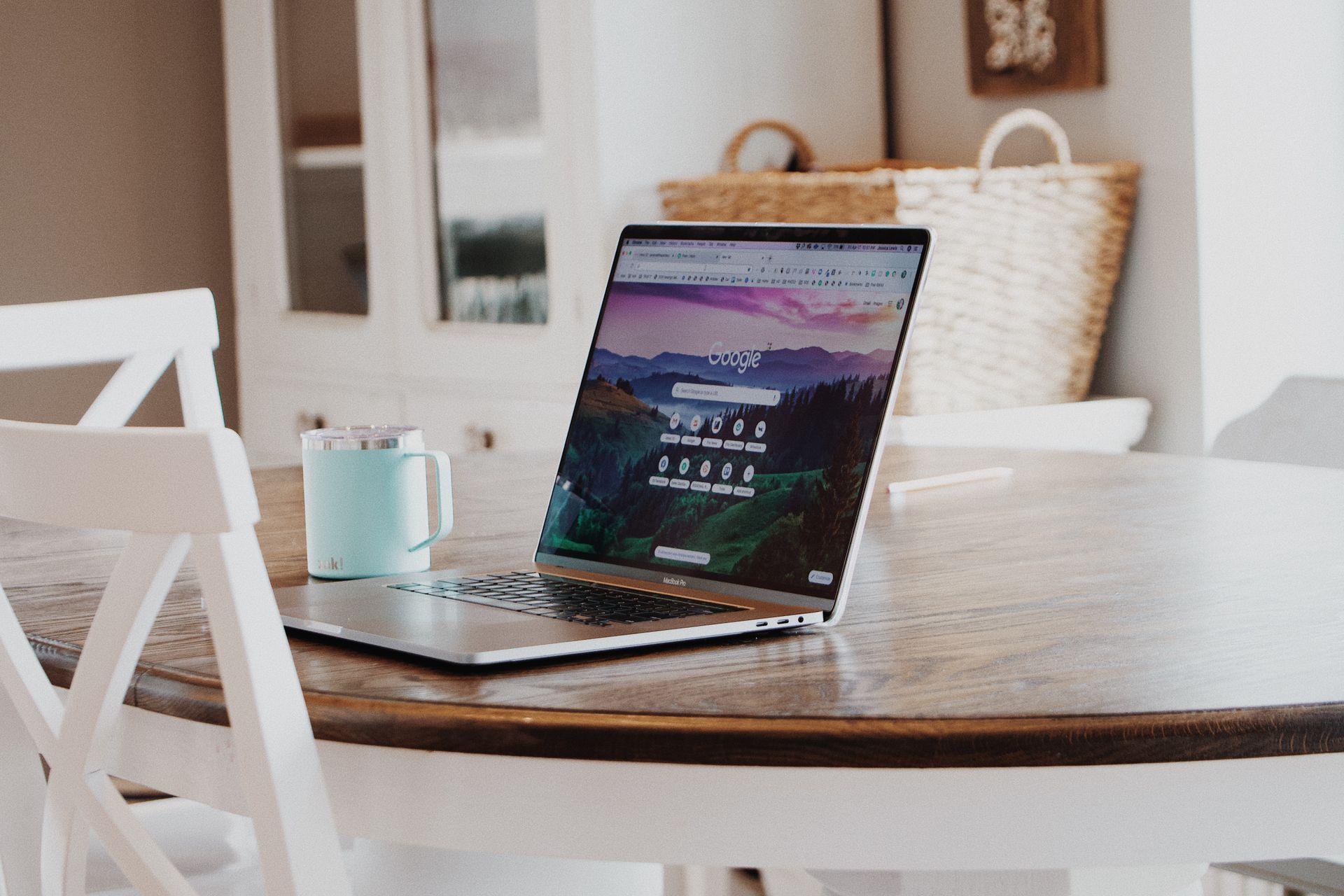 A laptop showing website settings
