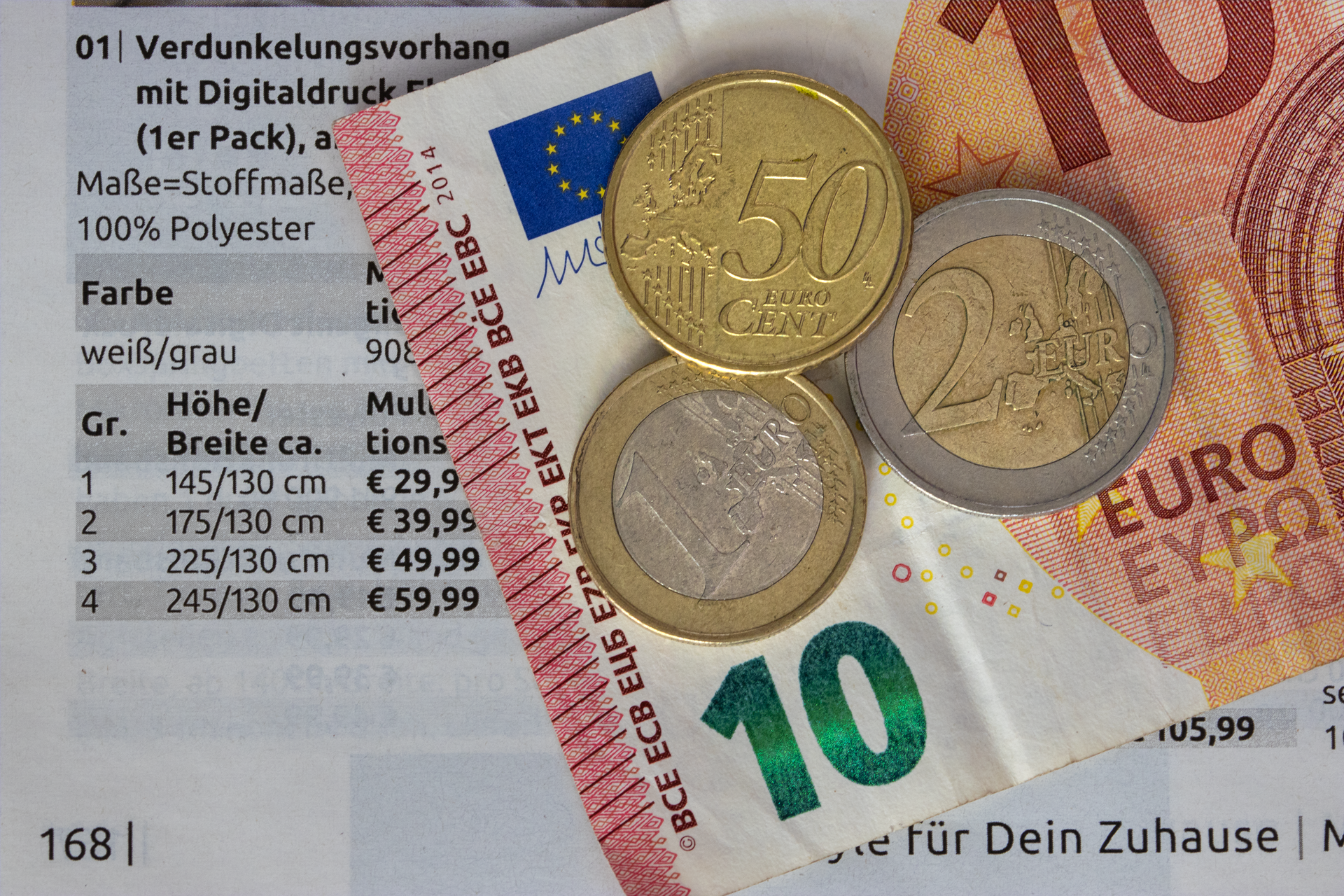A pricing comparison sheet