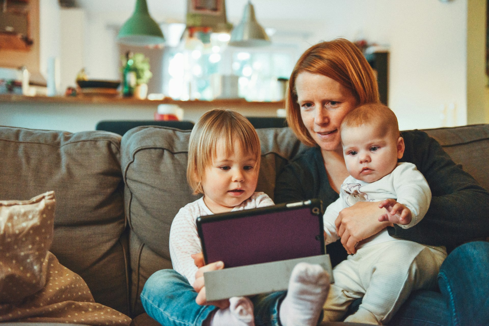 A family blog with adverts on a tablet
