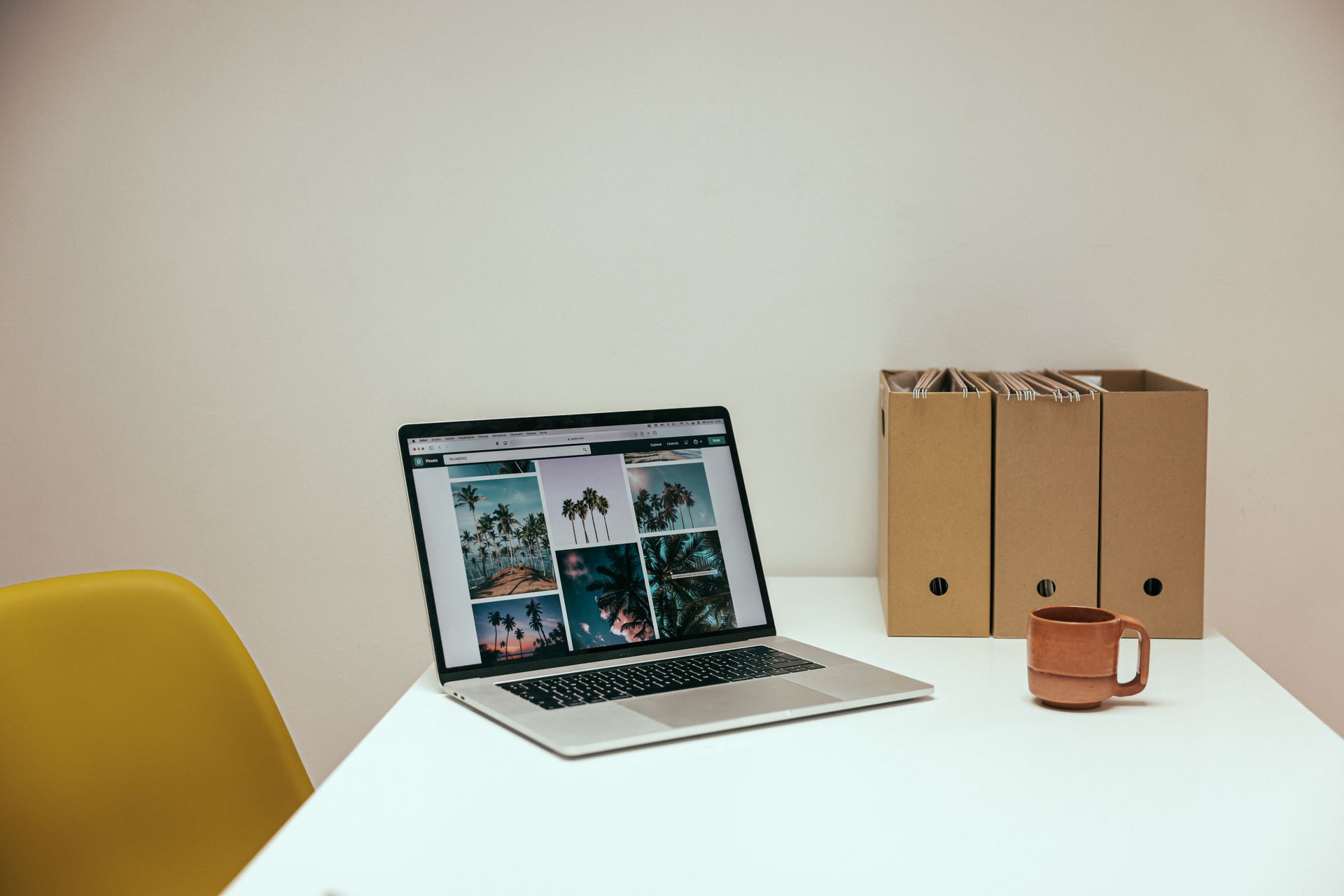 Folders of files on a laptop