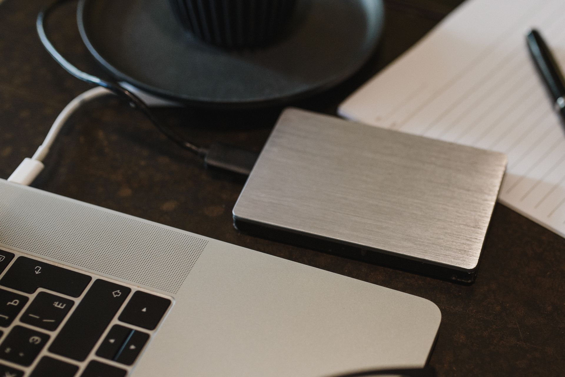 An external hard drive for backups