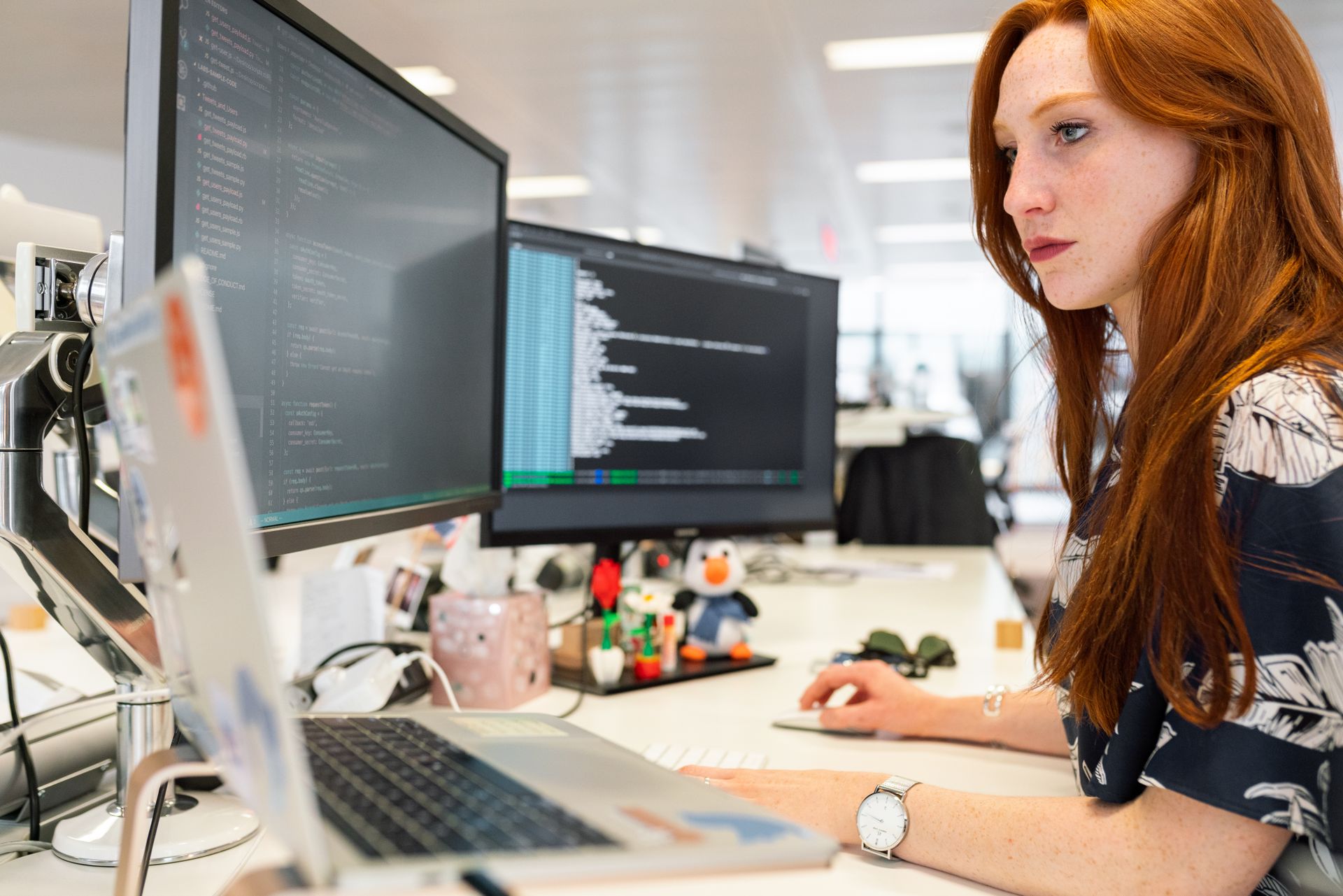 A developer reviewing a website
